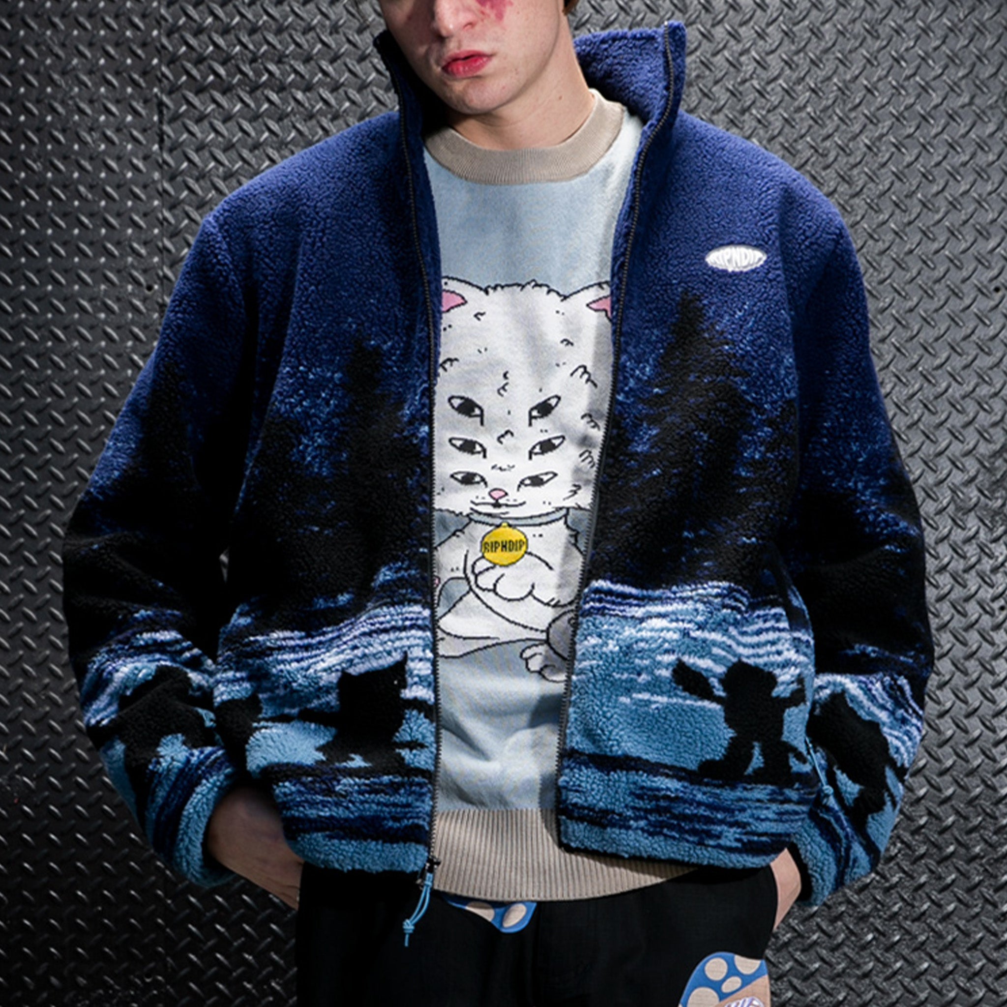 RIPNDIP Cosmic Meadow Sherpa Jacket (Purple/Slate)