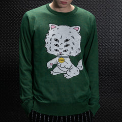 RIPNDIP Big Head Knit Sweater (Pine Heather)