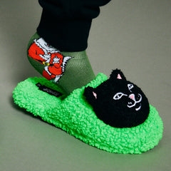RIPNDIP Lord Jermal Plush Face House Slippers (Green)