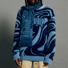 RIPNDIP Psychedelic Knit Scarf (Dark Slate)