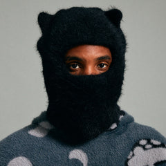 RIPNDIP Kitty Ears Faux Mohair Balaclava (Black)