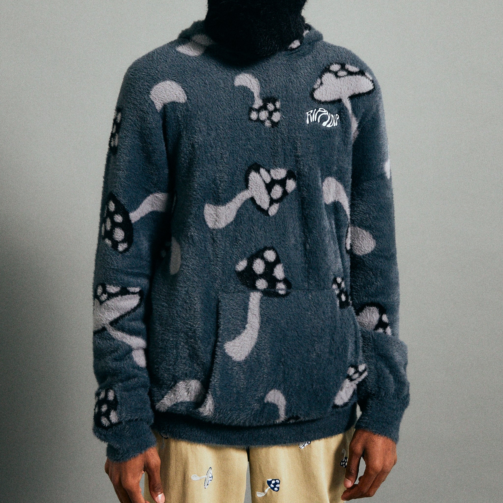 378568 Euphoria Faux Mohair Hoodie (Grey)