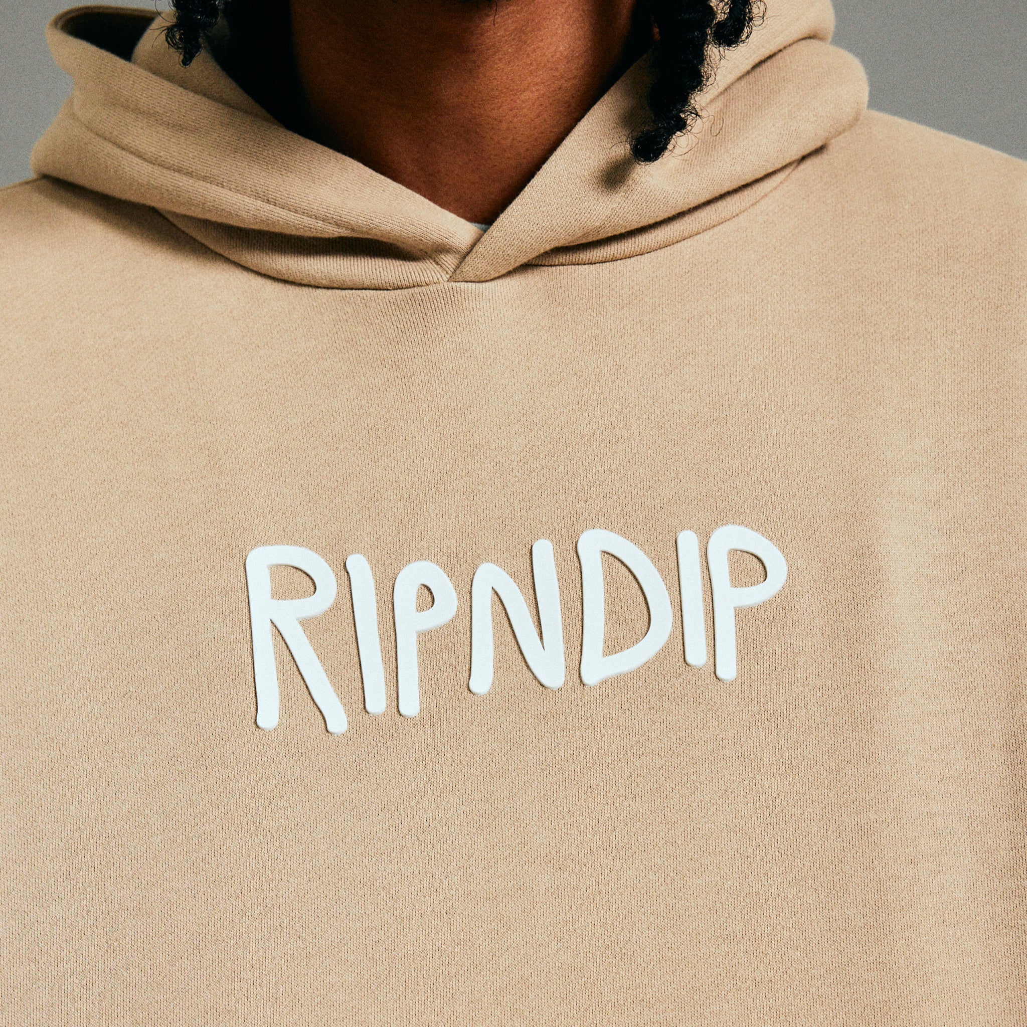 RIPNDIP Ripndip Rubber Logo Hoodie (Sand)