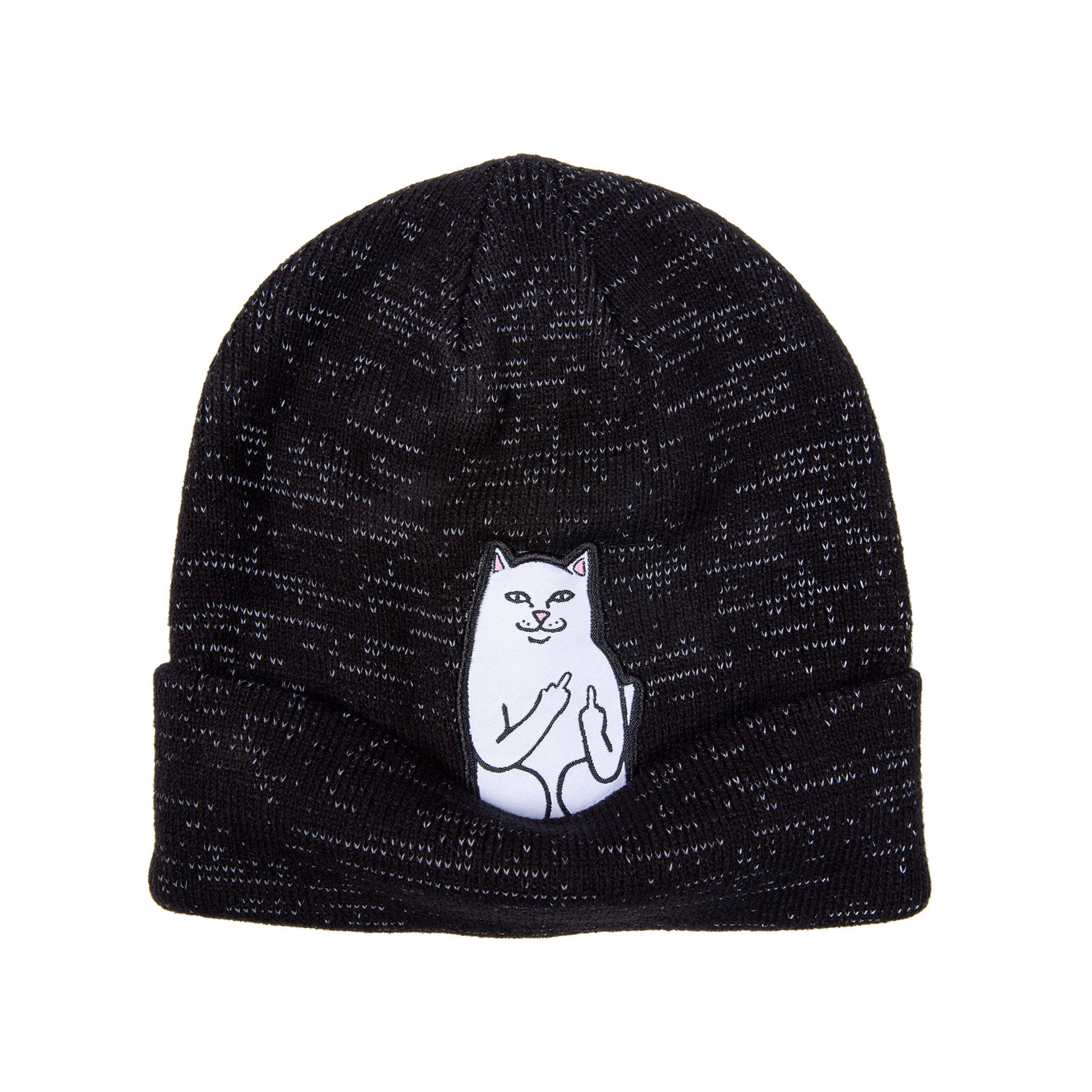 RipNDip Lord Nermal Ribbed Beanie (Black Reflective Yarn)