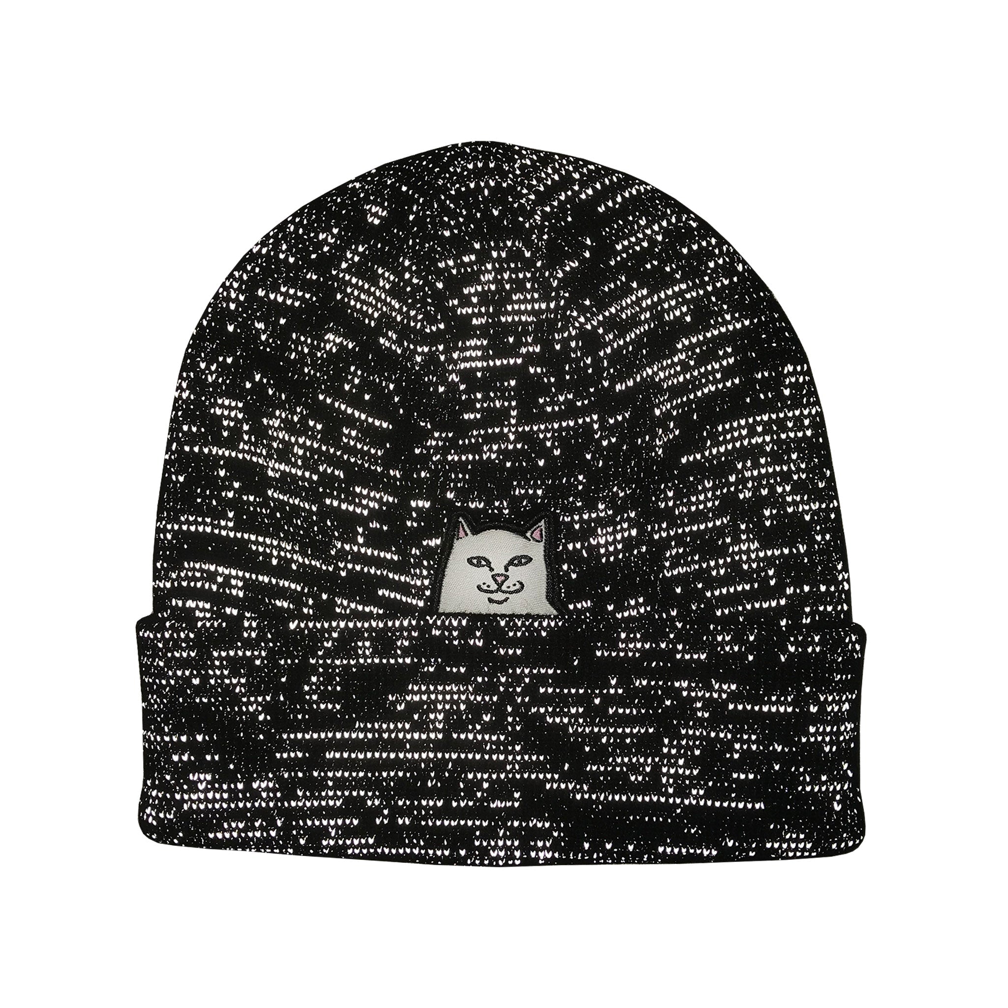 RipNDip Lord Nermal Ribbed Beanie (Black Reflective Yarn)