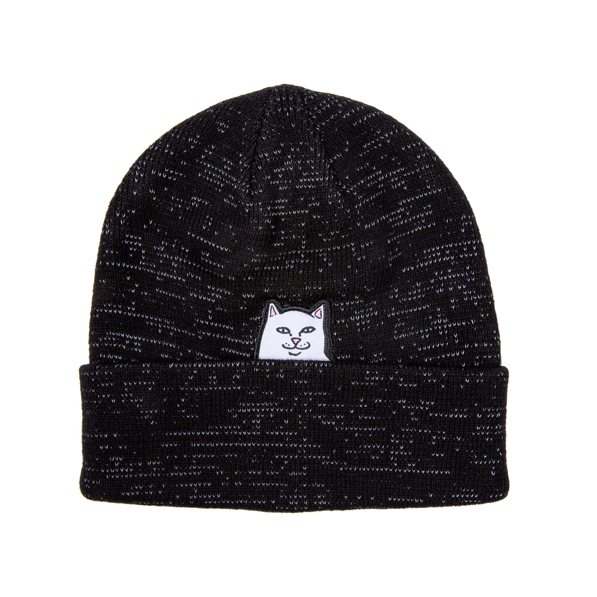 RipNDip Lord Nermal Ribbed Beanie (Black Reflective Yarn)