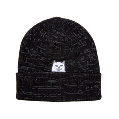 RipNDip Lord Nermal Ribbed Beanie (Black Reflective Yarn)