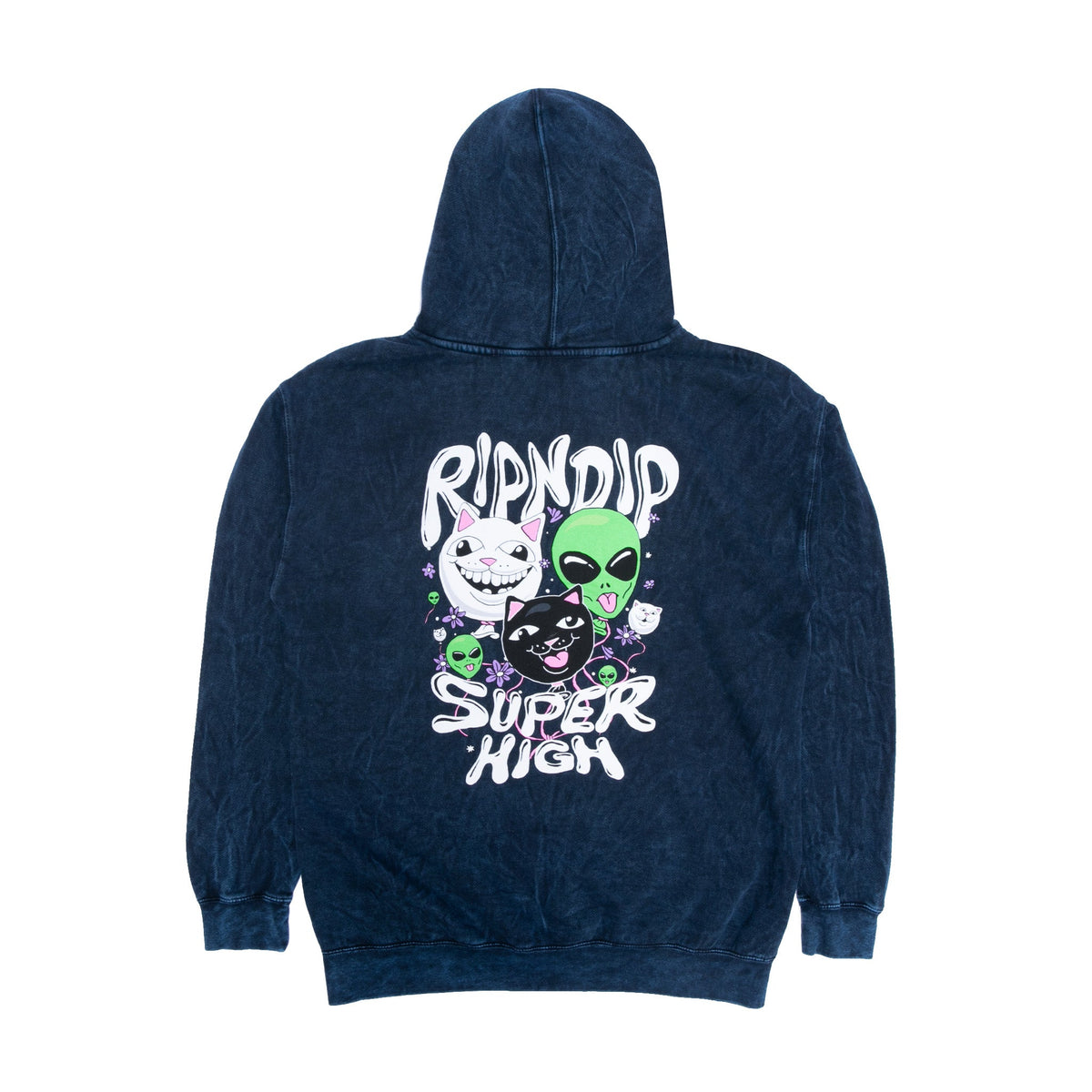 RIPNDIP Super High Hoodie (Navy Mineral Wash)