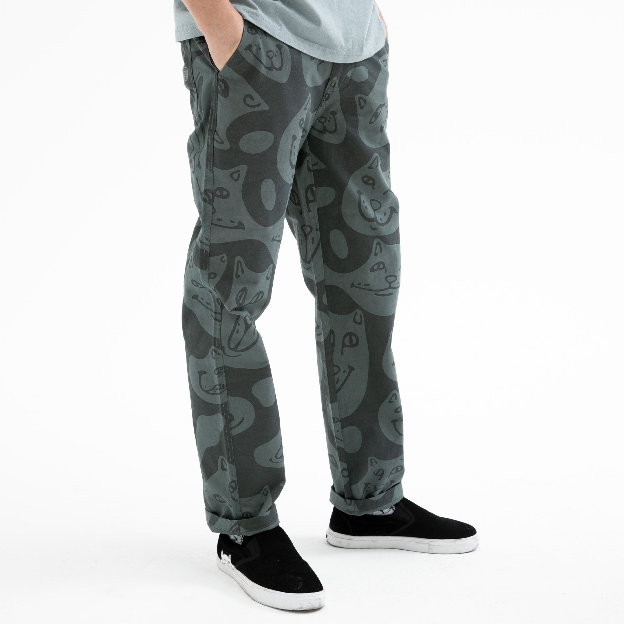 RIPNDIP Many Faces Twill Pants (Charcoal)