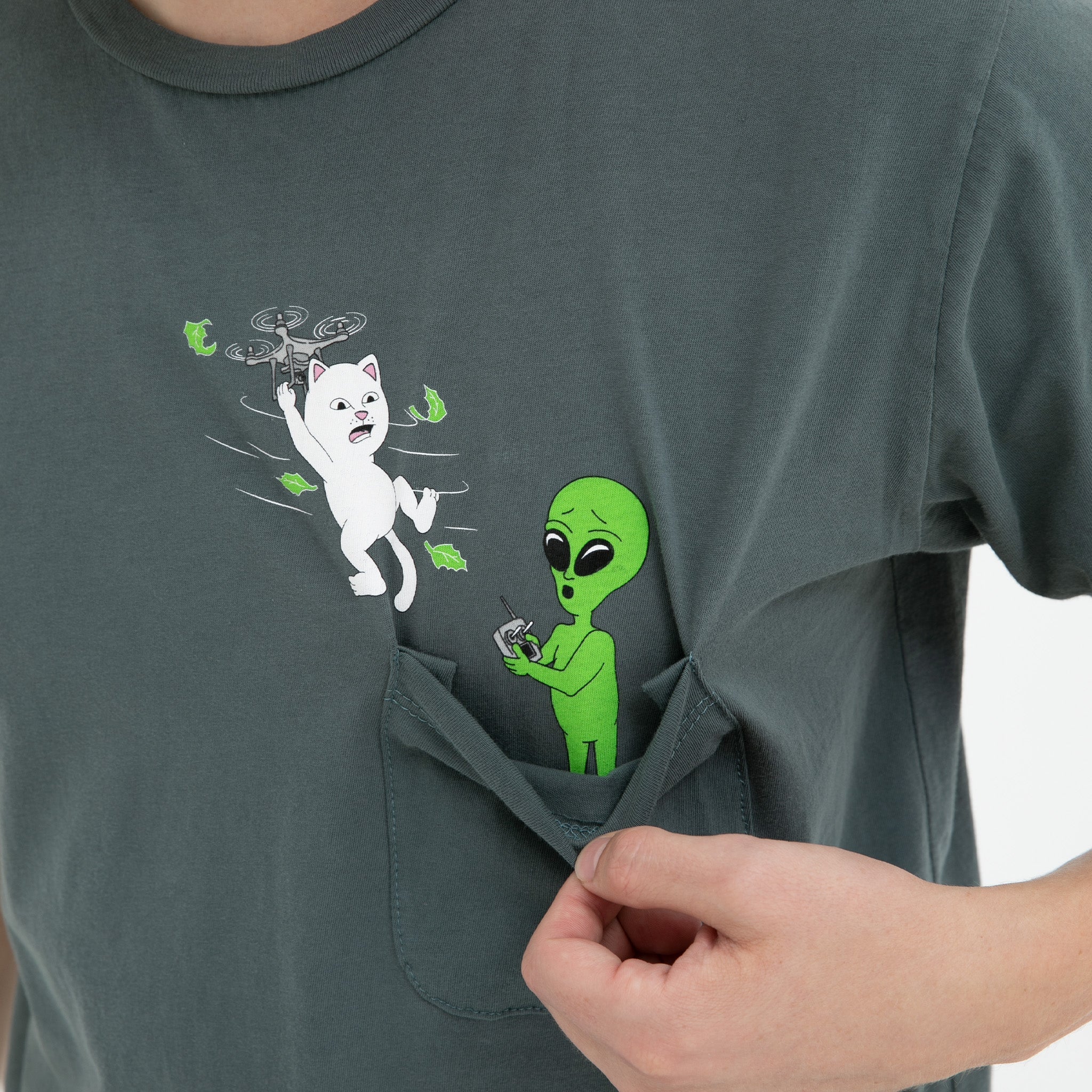 RIPNDIP Bye Bye Pocket Tee (Charcoal)