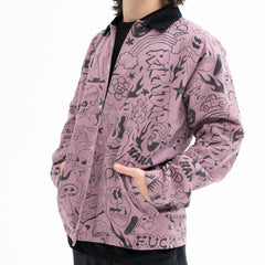 RIPNDIP We Don't Care Coaches Jacket (Mauve)