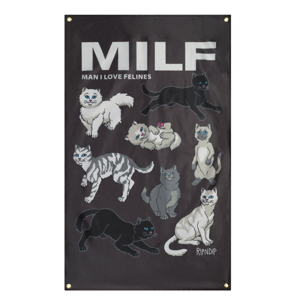 RIPNDIP Man I Love Felines Wall Banner (Black)