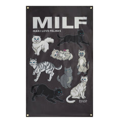 RIPNDIP Man I Love Felines Wall Banner (Black)