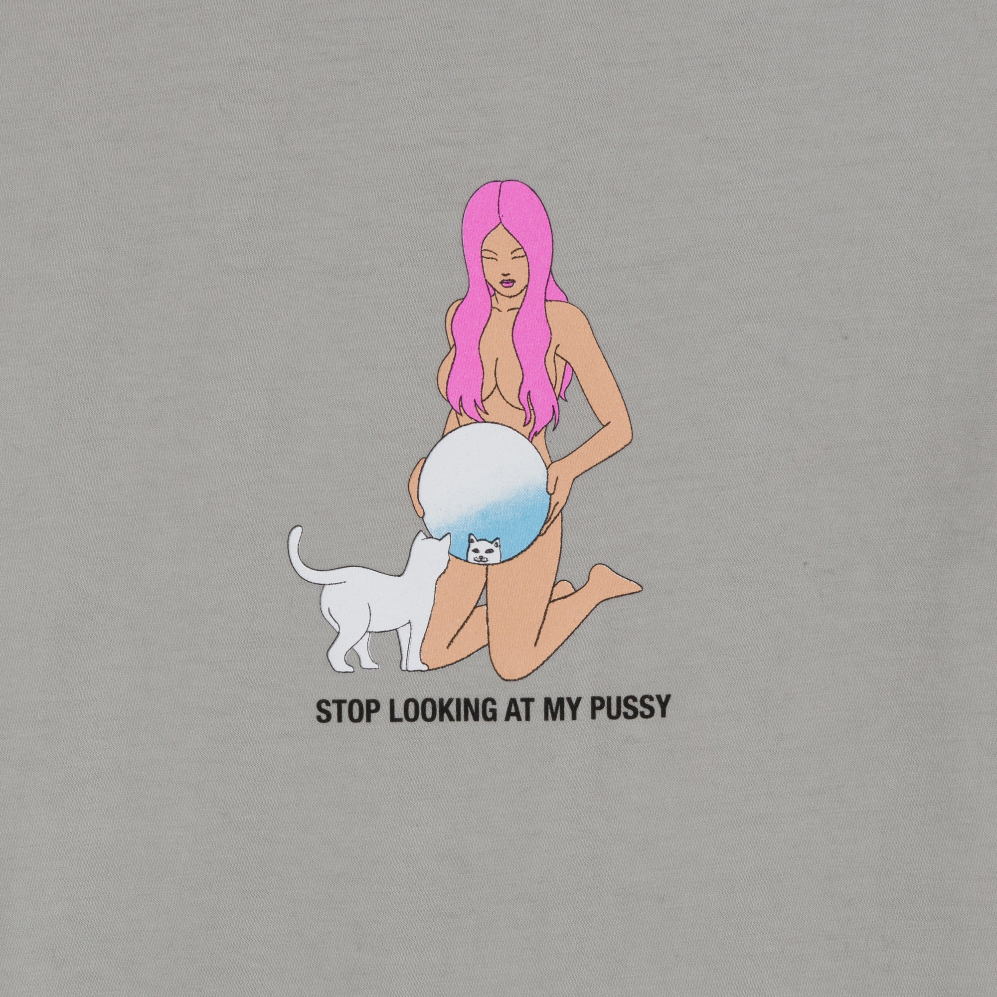 RIPNDIP Mirror Mirror Cropped Baby Tee (Grey)