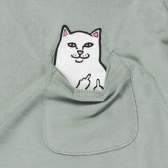 RIPNDIP Lord Nermal Cropped Long Sleeve Pocket Tee (Sage Grey)