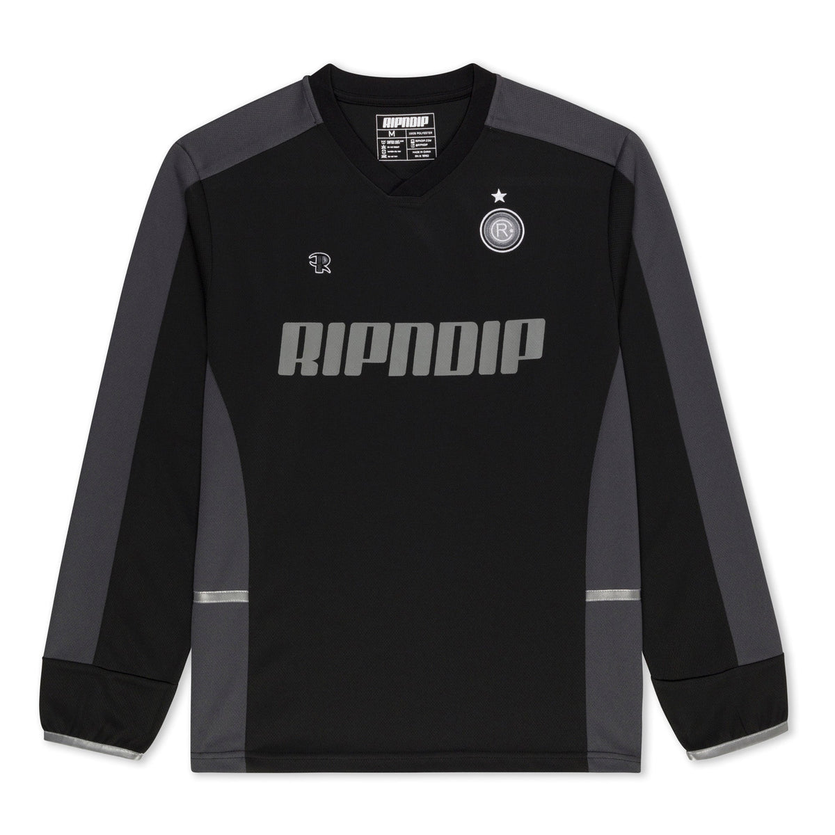 RIPNDIP RIPNDIP FC Long Sleeve Soccer Jersey (Black / Charcoal)
