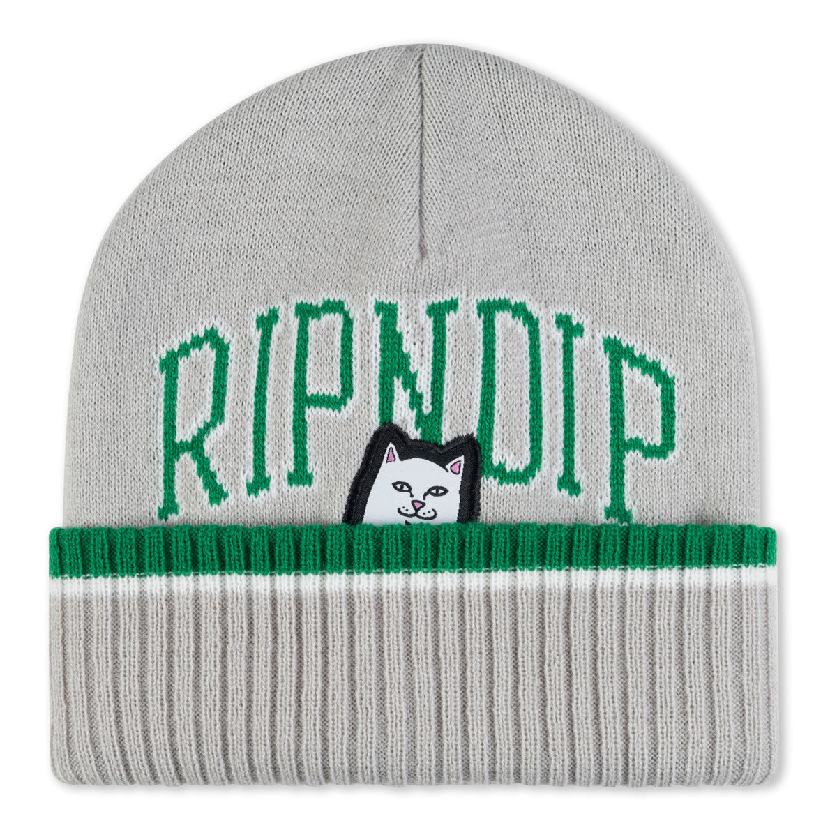 RIPNDIP Lord Nermal Team Spirit Beanie (Green/Grey)