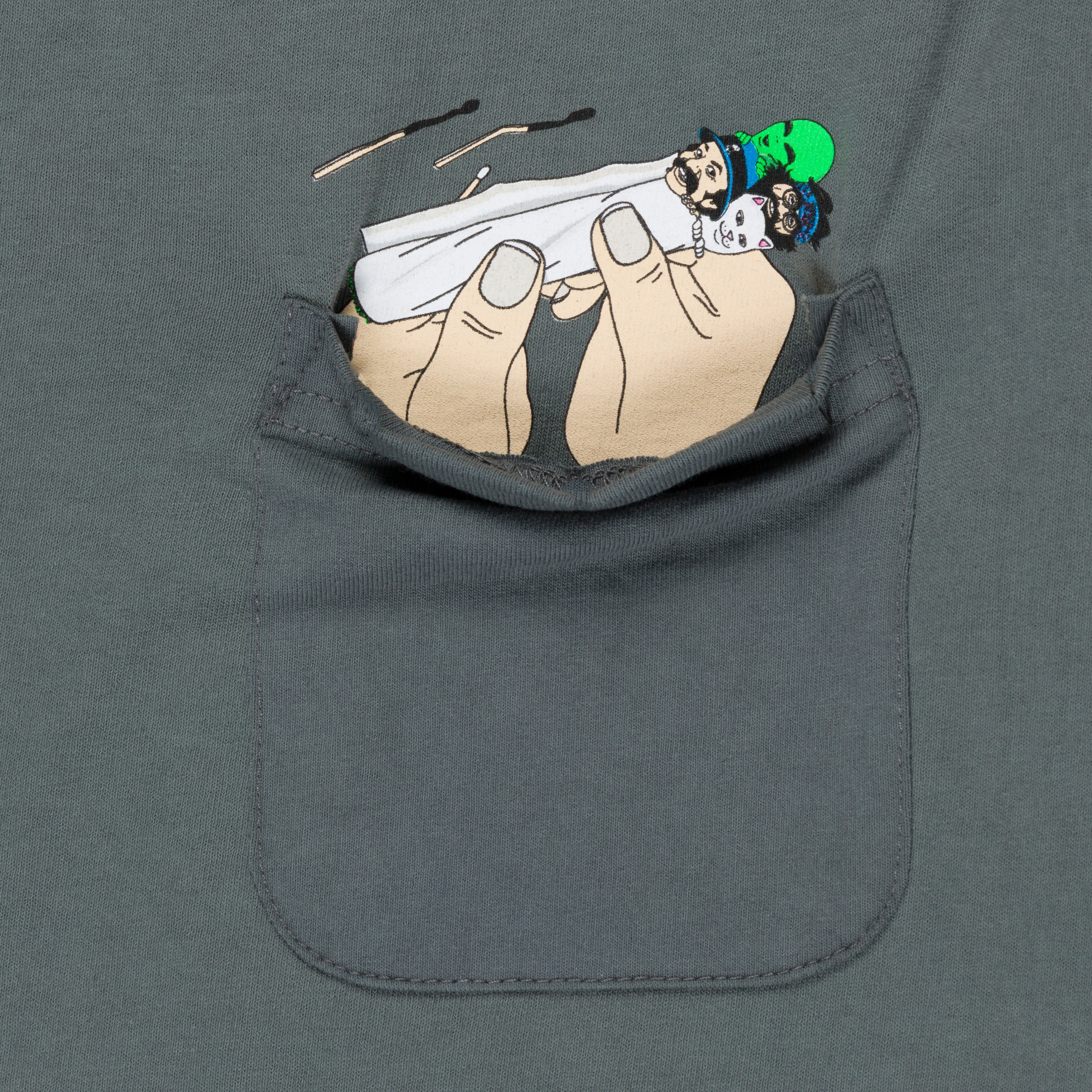RIPNDIP Roll Me Up Pocket Tee (Charcoal)