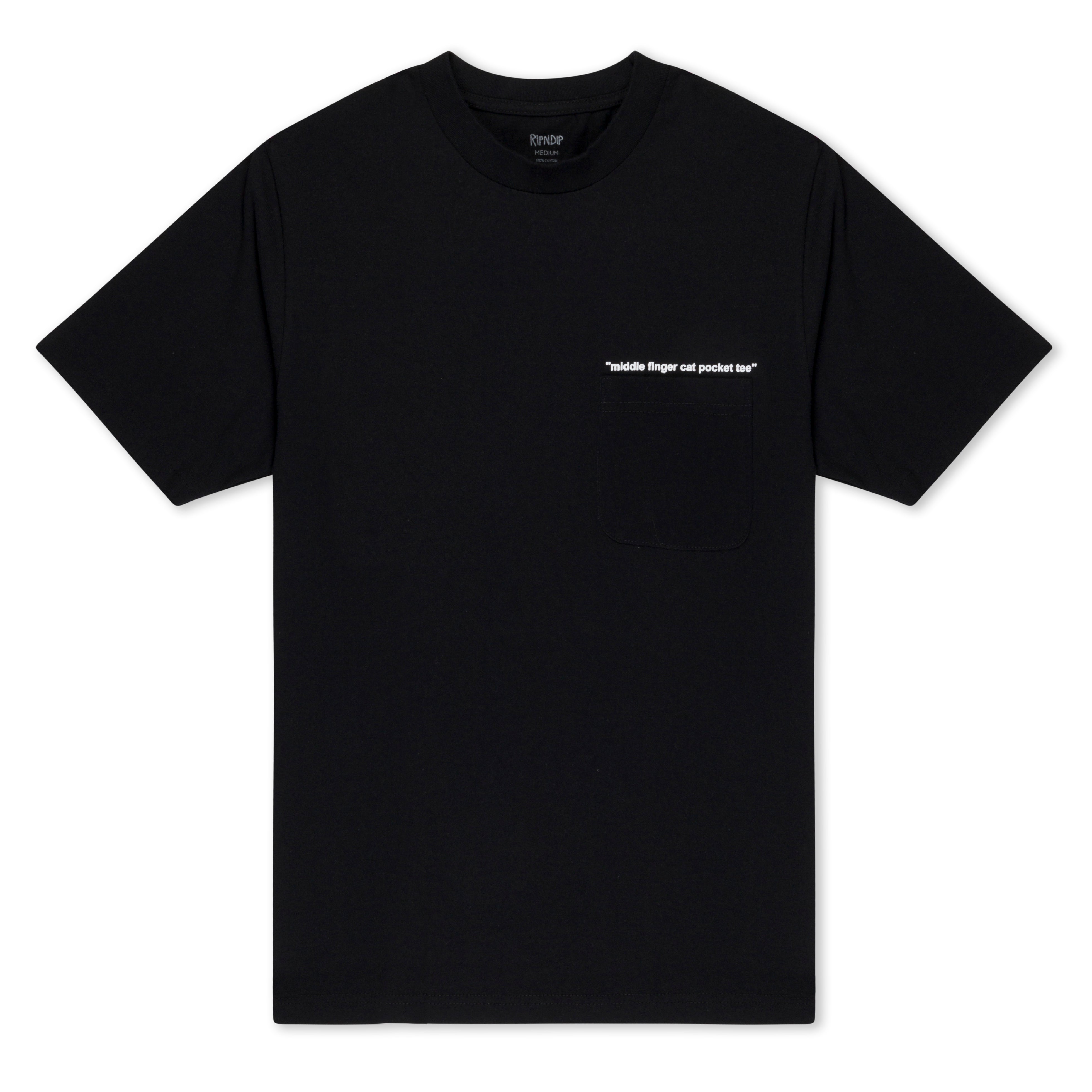 RIPNDIP Middle Finger Cat Pocket Tee (Black)