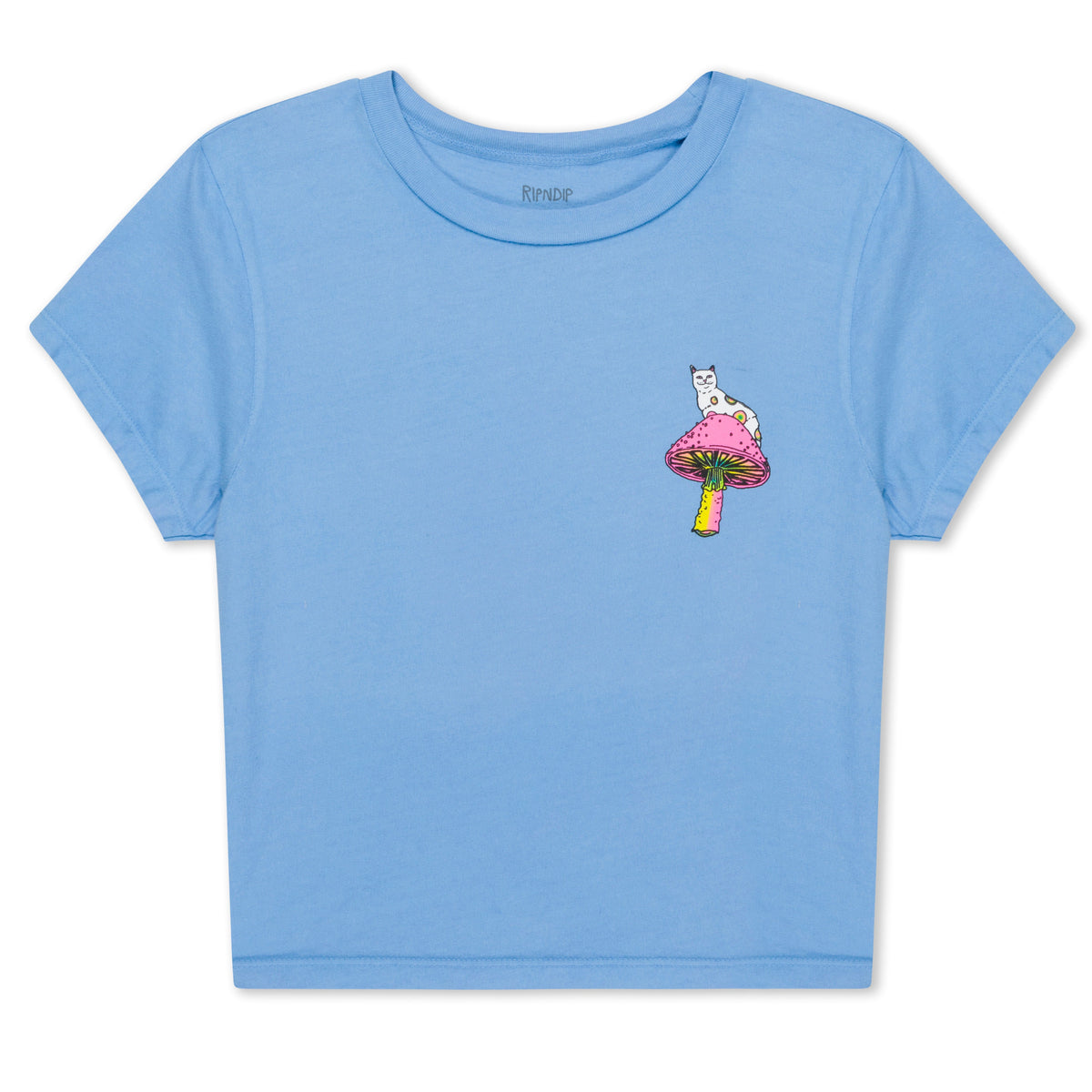RIPNDIP Psychedelic Cropped Baby Tee (Cornflower Blue )