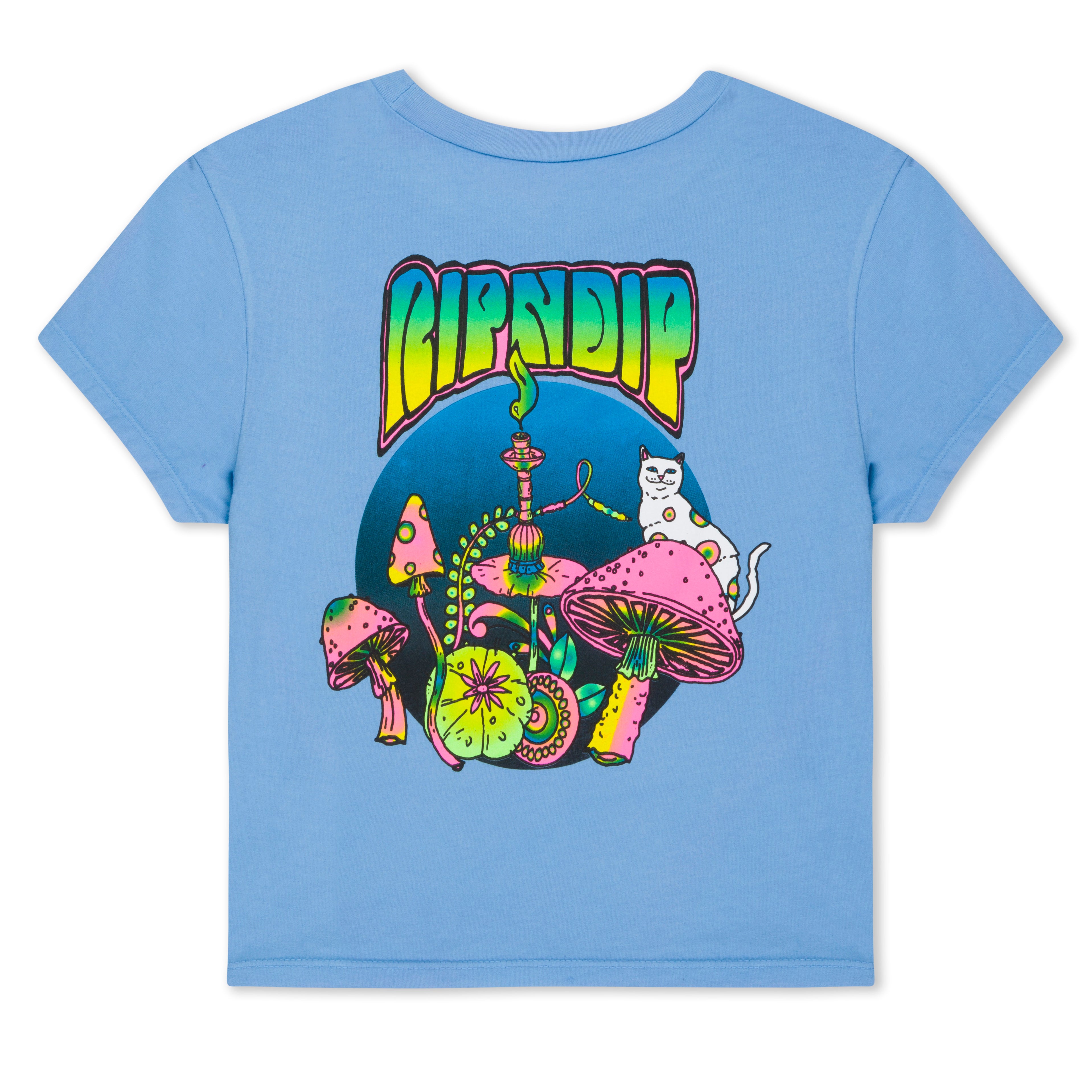 RIPNDIP Psychedelic Cropped Baby Tee (Cornflower Blue )