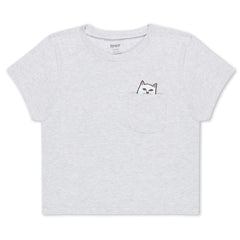 RIPNDIP Lord Nermal Cropped Baby Pocket Tee (Ash Heather)