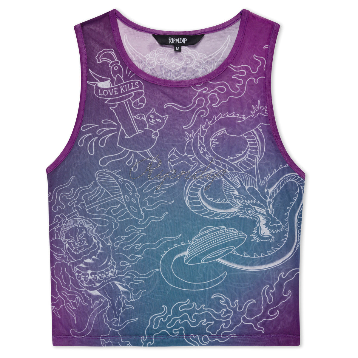 RIPNDIP Trace Mesh Cropped Tank (Multi)