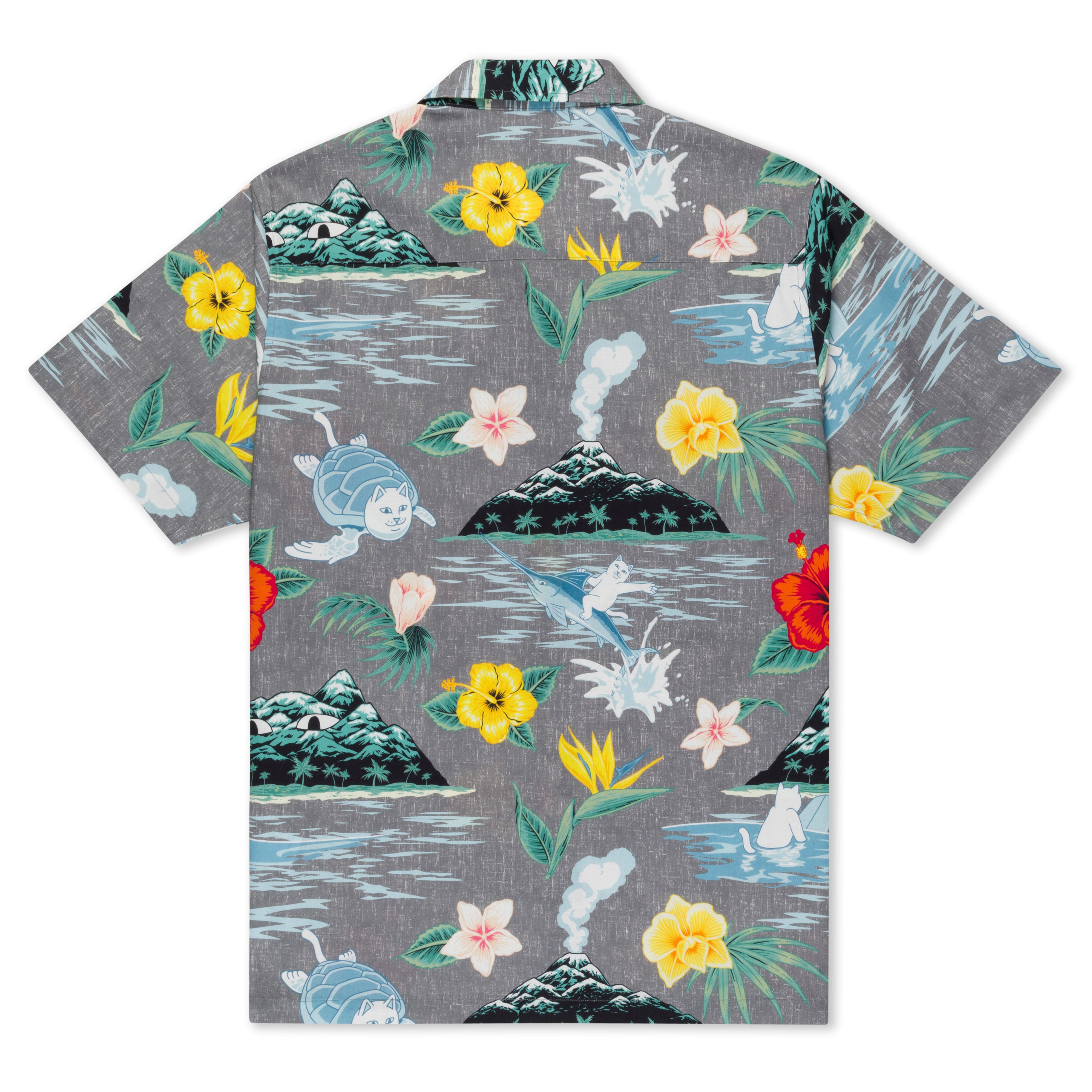 RIPNDIP Islanders Button Up Shirt (Charcoal)