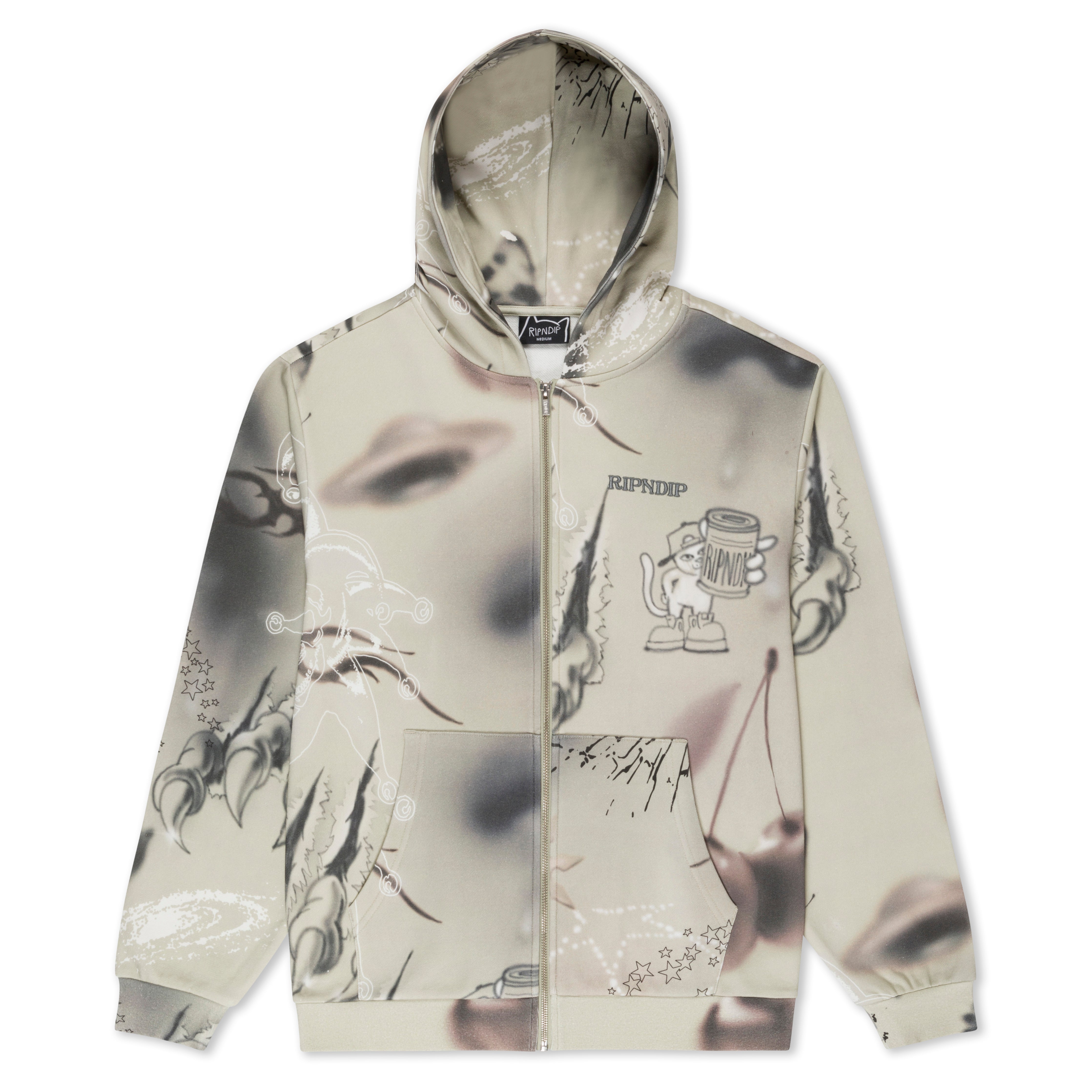 RIPNDIP Stargazing Zip Up Hoodie (Off White)