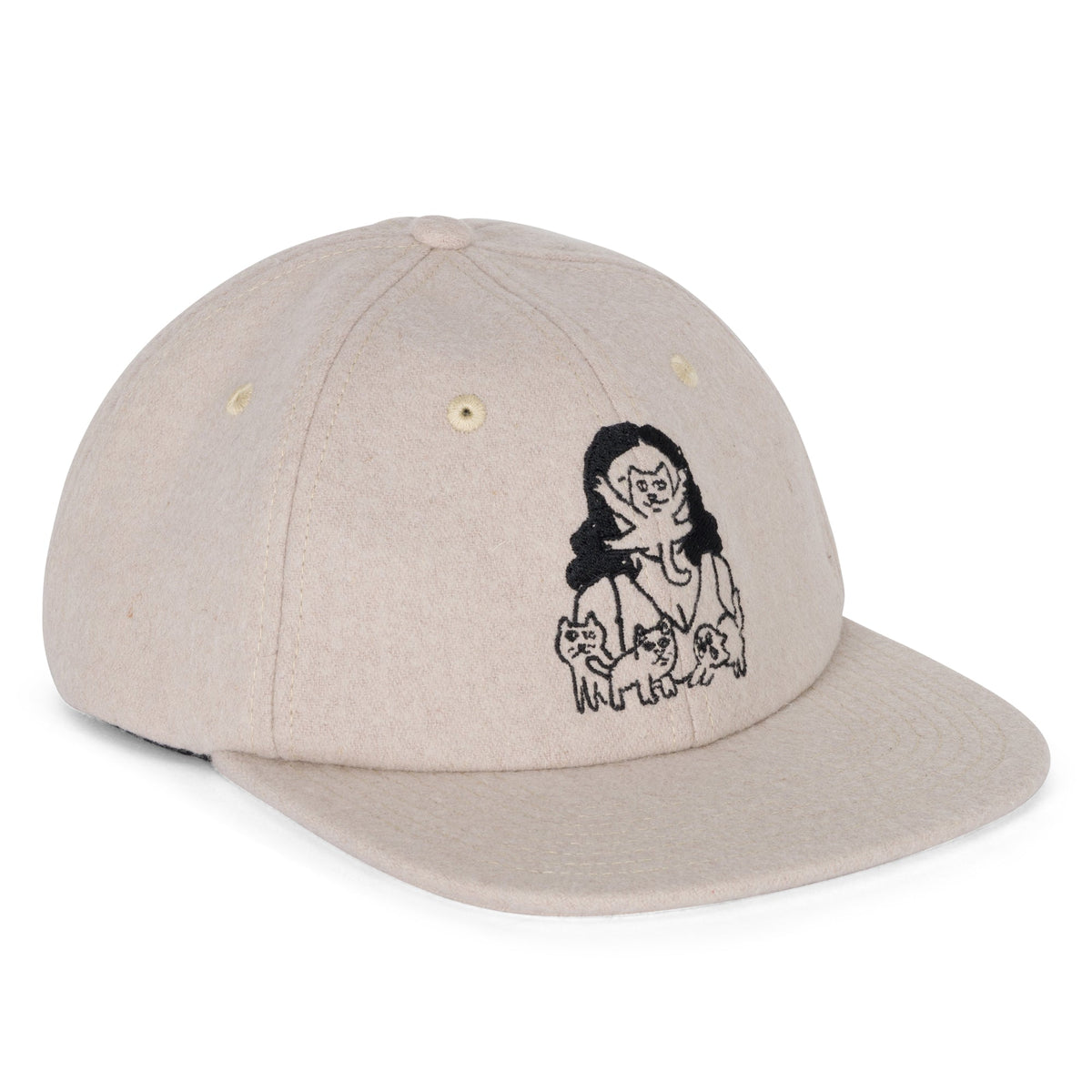 RIPNDIP Cat Lady Wool Strapback Hat (Charcoal)
