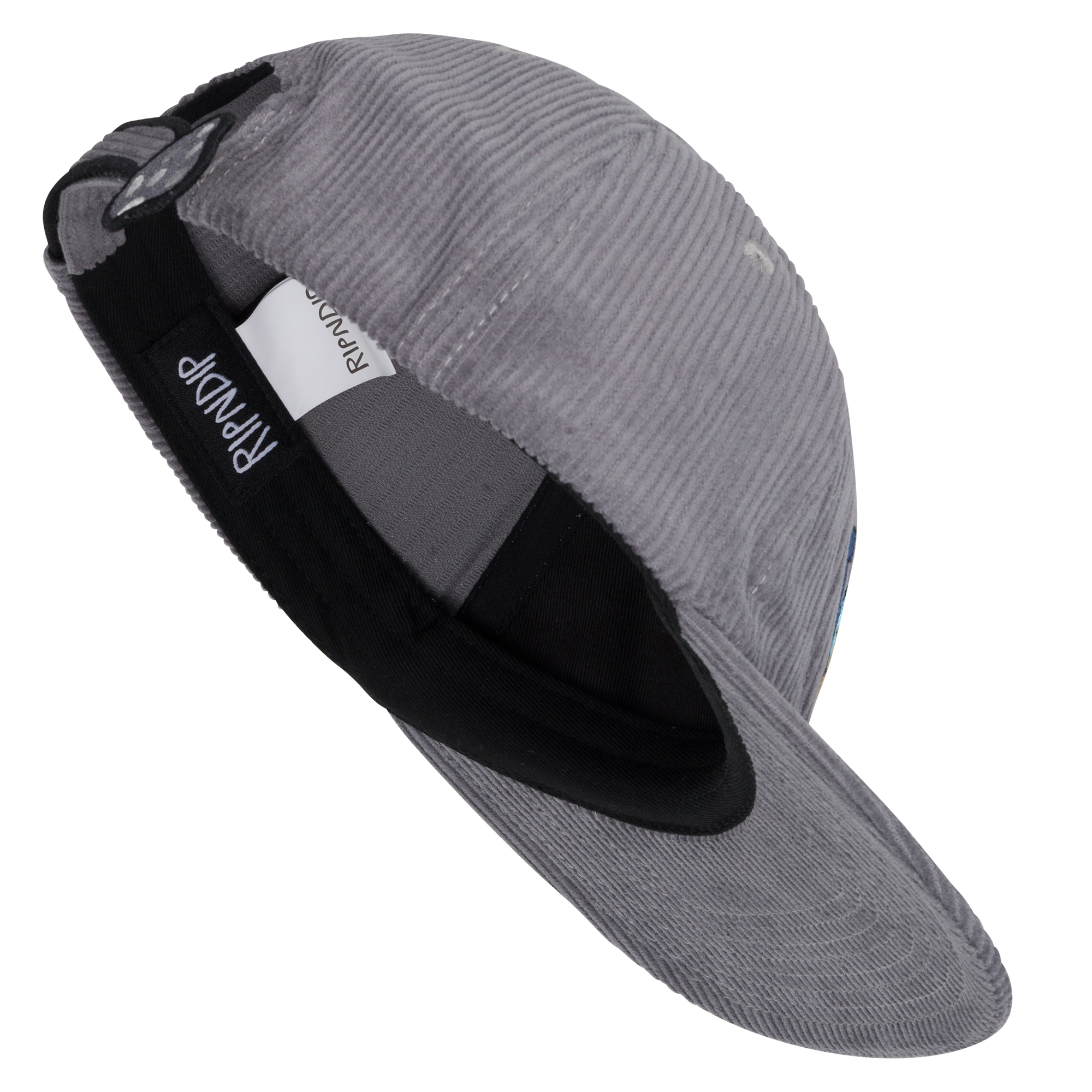 RIPNDIP Toadstool Corduroy Velcro 6 Panel Hat (Grey)