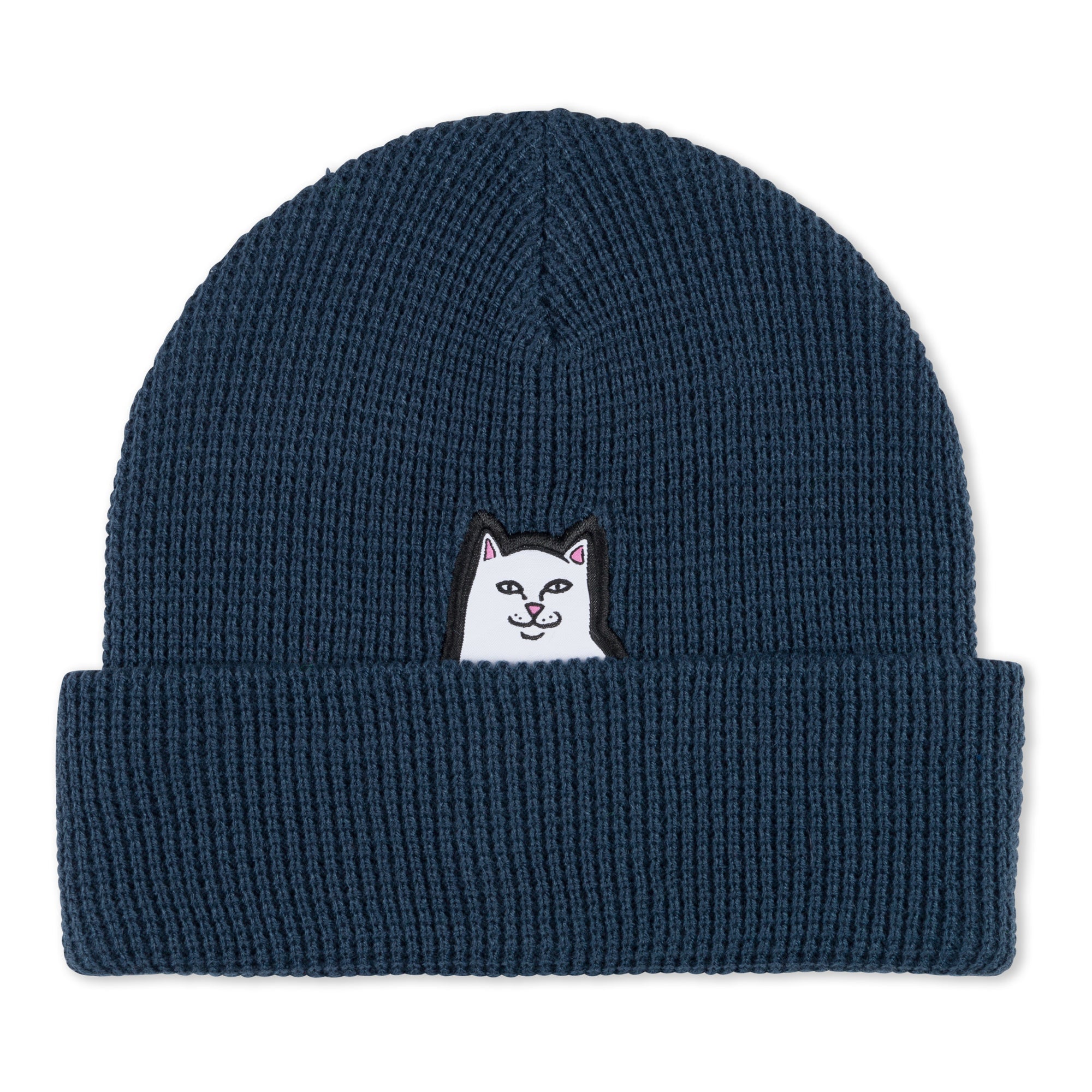 RIPNDIP Lord Nermal Waffle Knit Beanie (Navy)