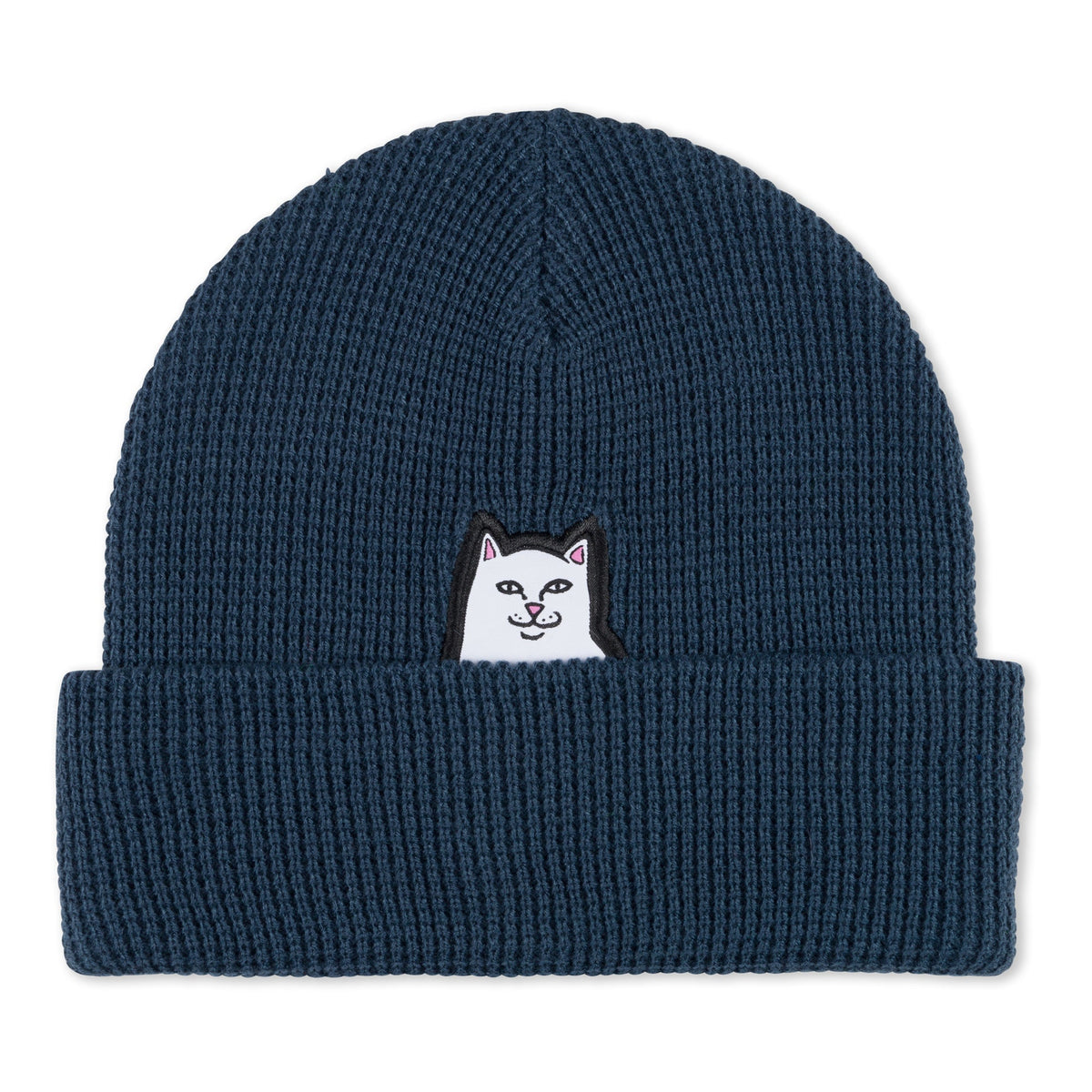 RIPNDIP Lord Nermal Waffle Knit Beanie (Navy)
