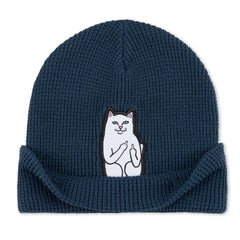 RIPNDIP Lord Nermal Waffle Knit Beanie (Navy)