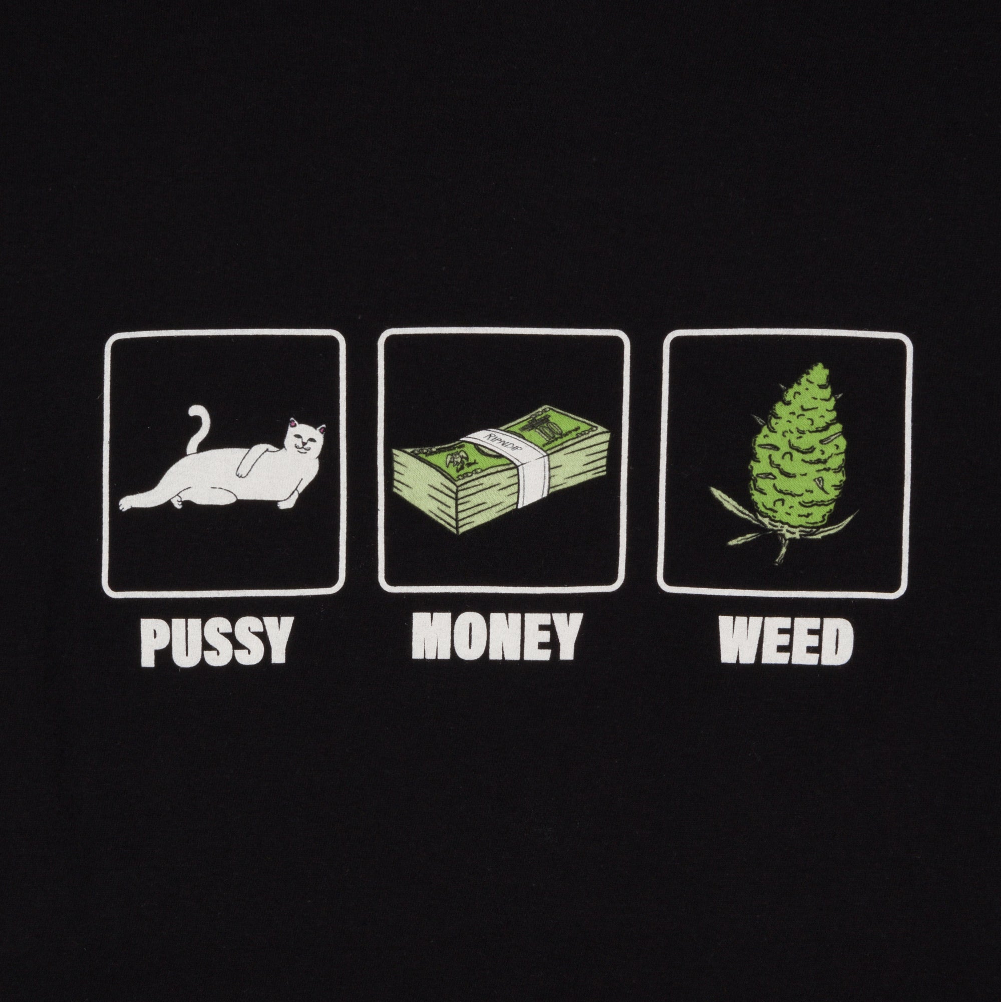 RipNDip Pu$$y, Money, Weed Tee (Black)