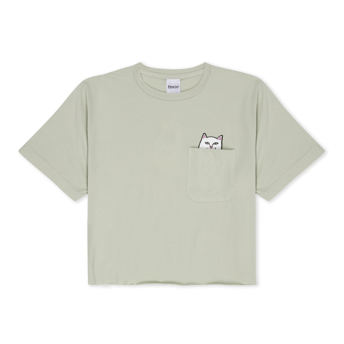 RIPNDIP Lord Nermal Peace Cropped Pocket Tee (Sage)