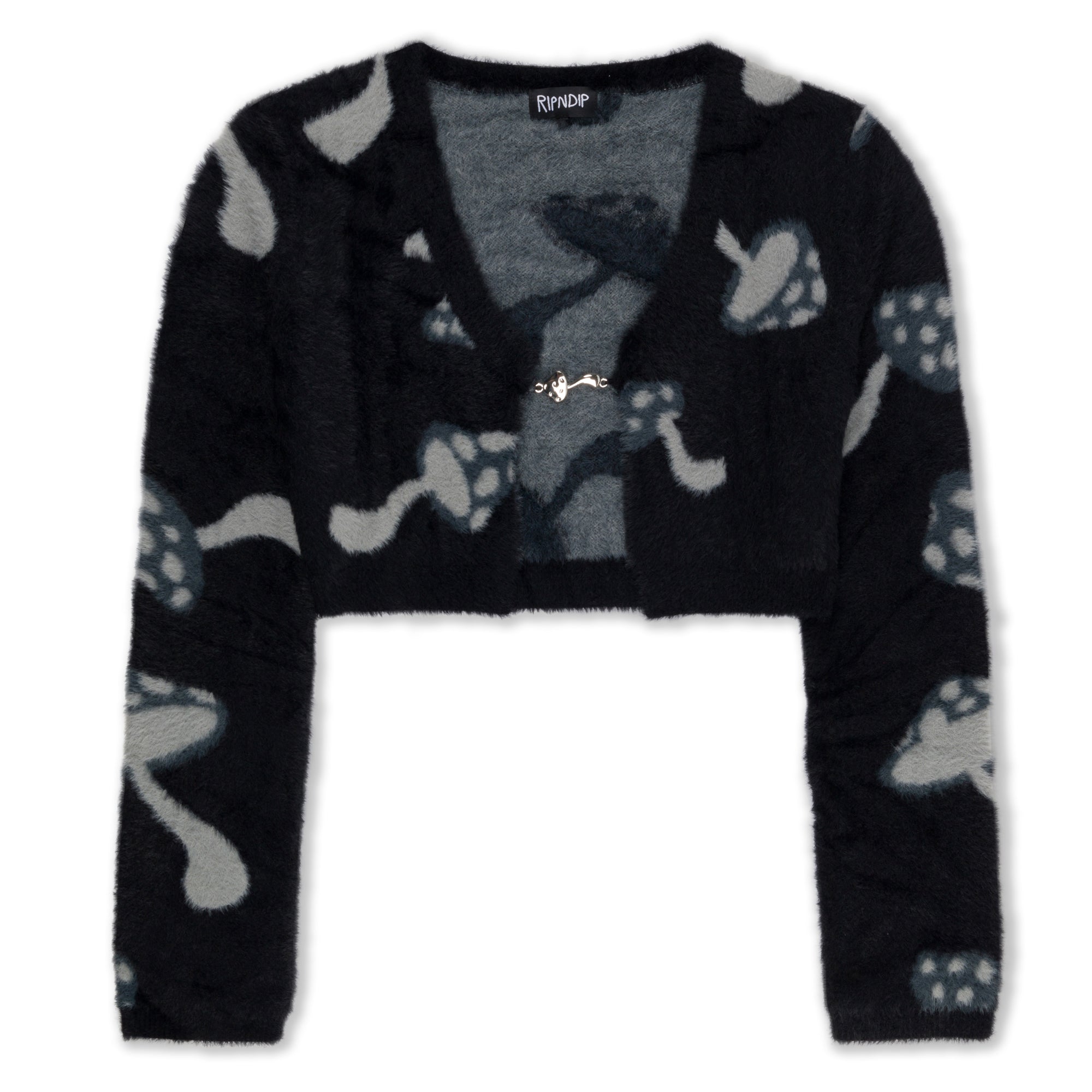 RIPNDIP Euphoria Knit Long Sleeve Crop Top (Black)