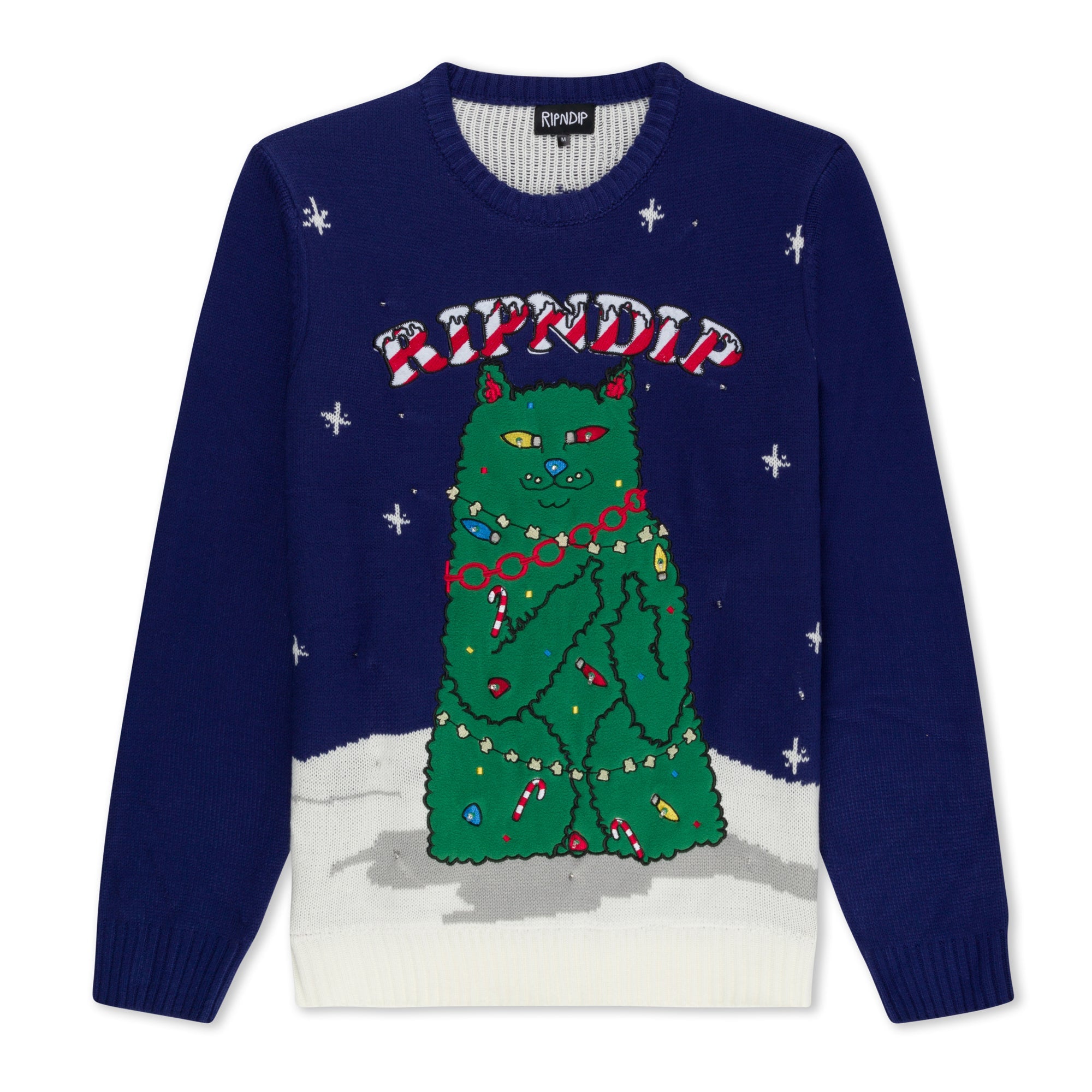 378731 Litmas Tree Light Up Knit Sweater (Navy)