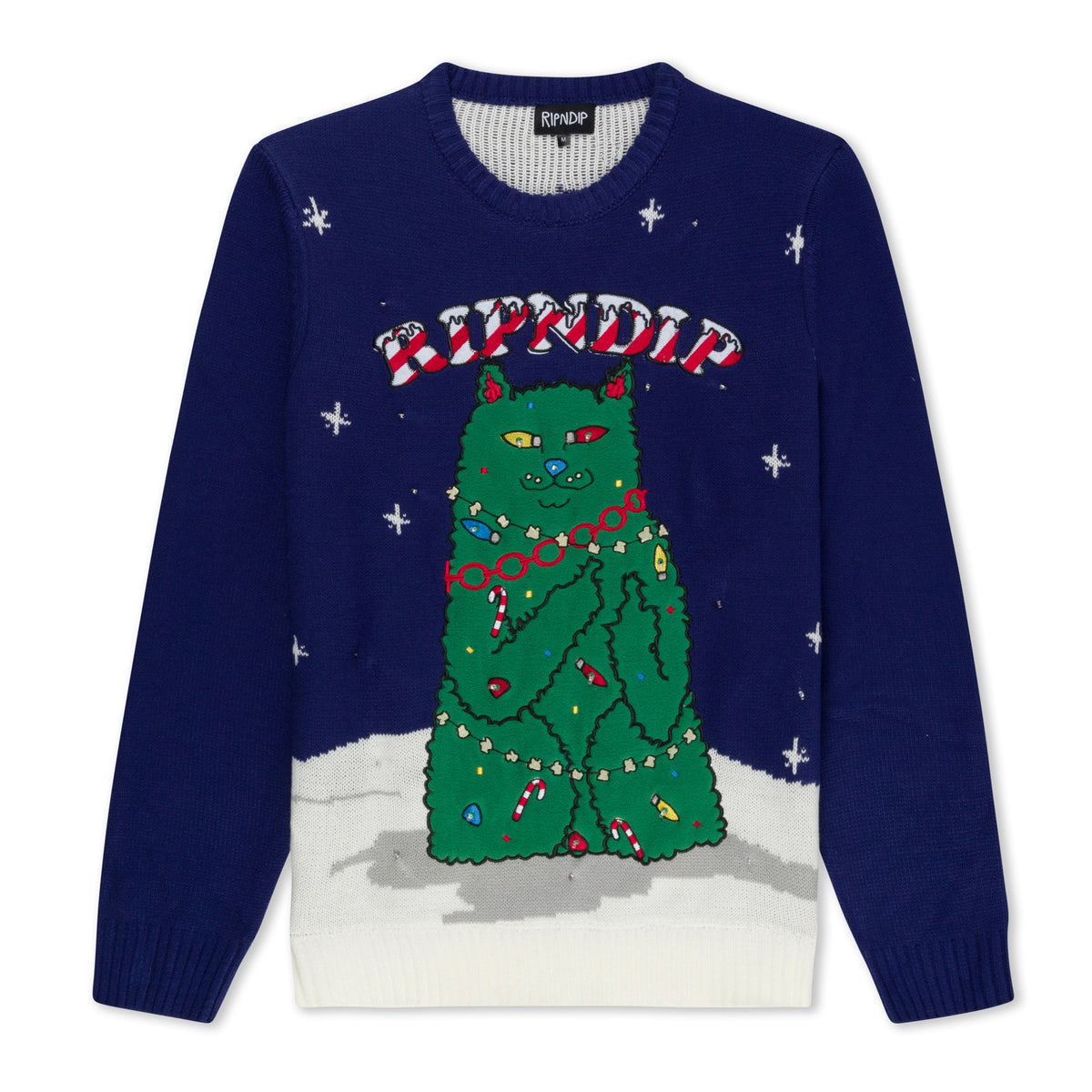 378731 Litmas Tree Light Up Knit Sweater (Navy)