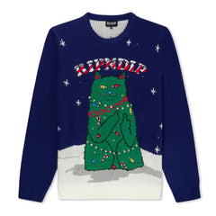 378731 Litmas Tree Light Up Knit Sweater (Navy)
