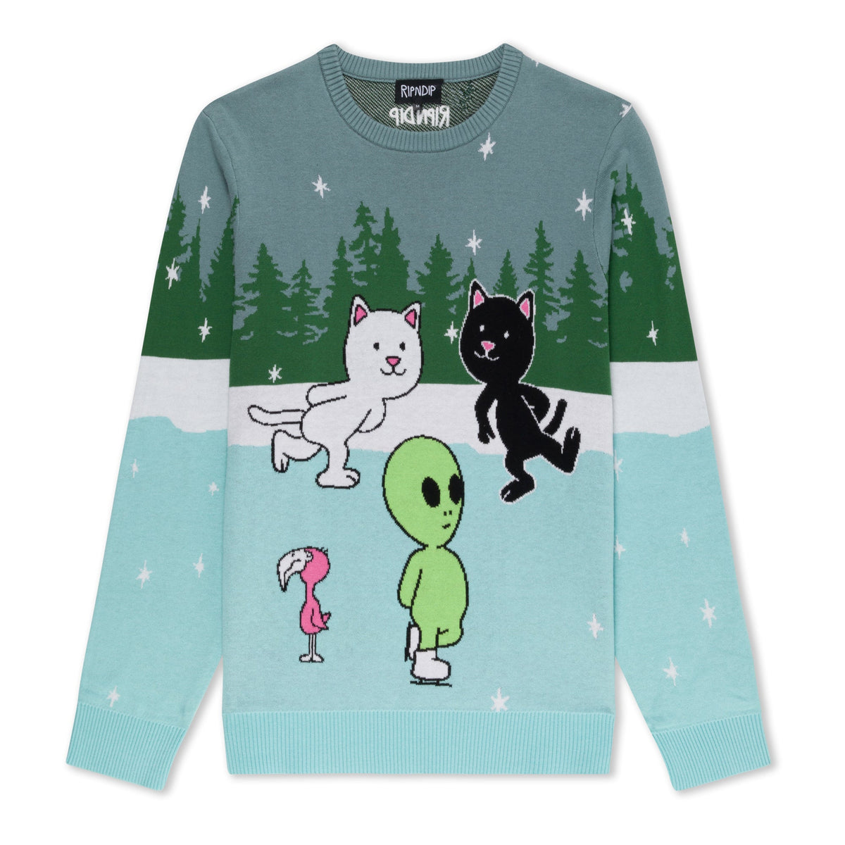 RIPNDIP Skating With Friends Knit Sweater (Light Blue)