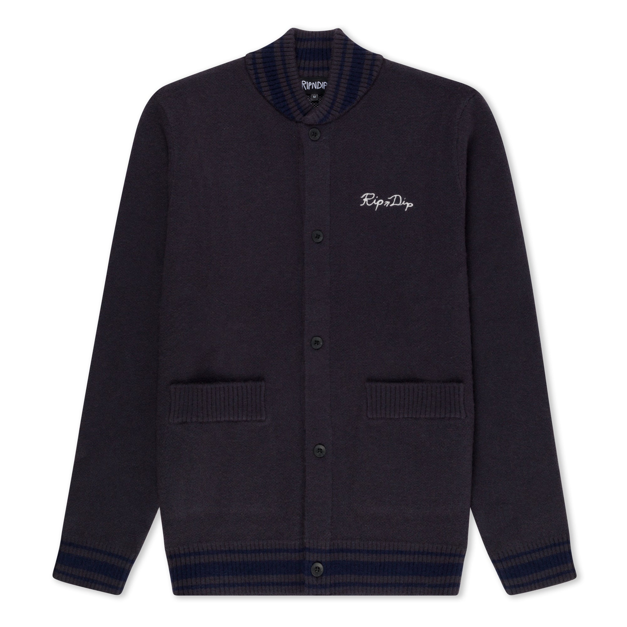 RIPNDIP Big Head Knit Cardigan (Charcoal)