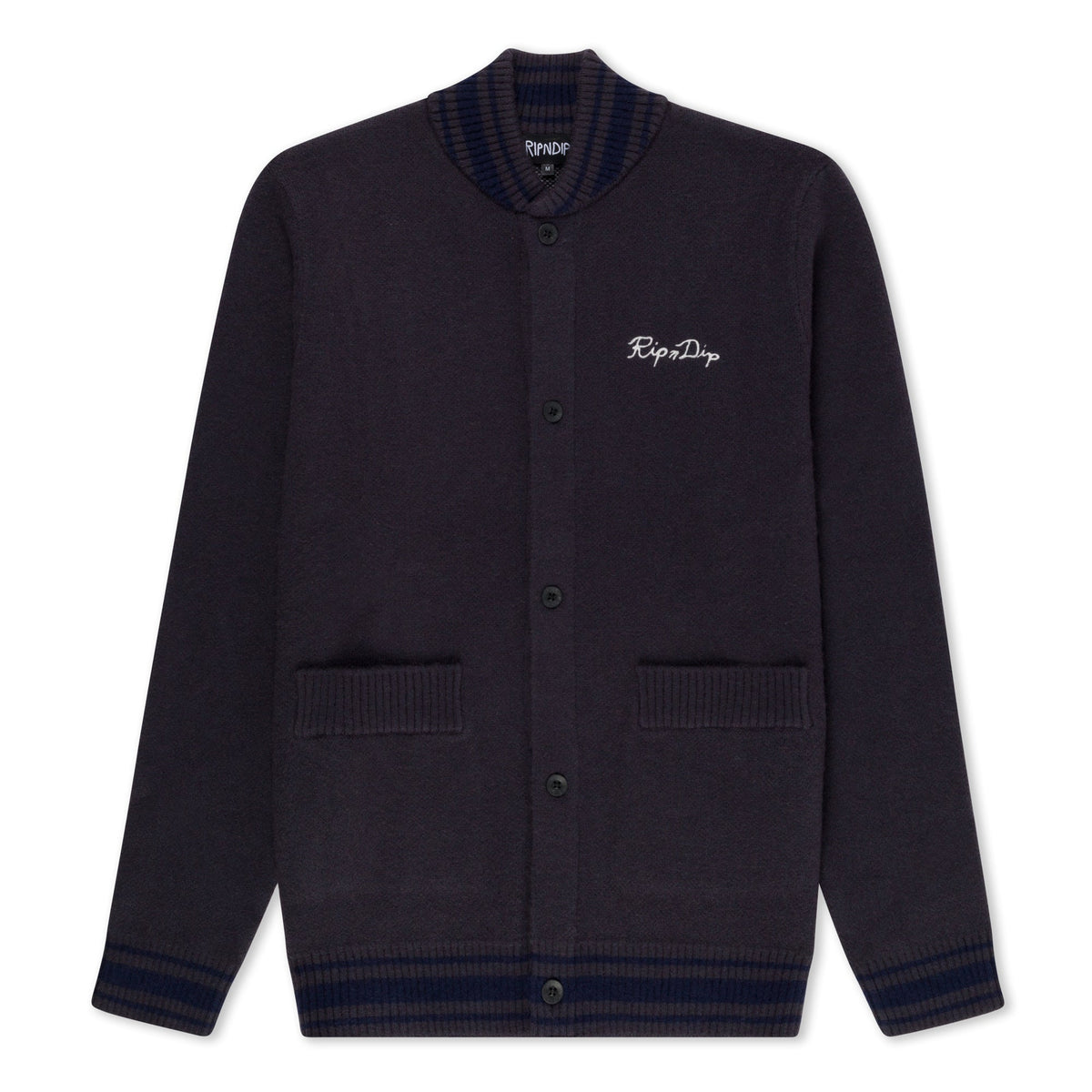 RIPNDIP Big Head Knit Cardigan (Charcoal)