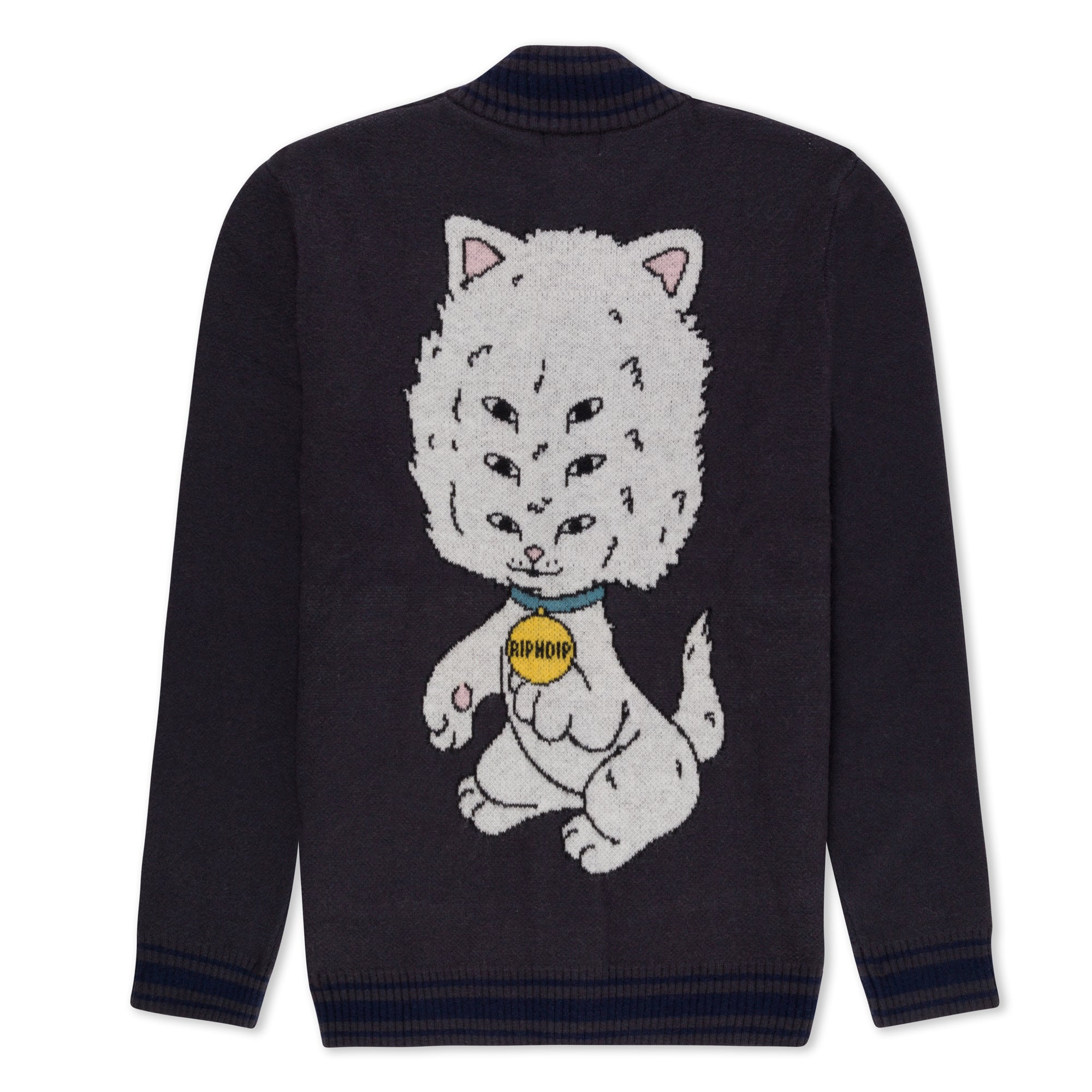 RIPNDIP Big Head Knit Cardigan (Charcoal)