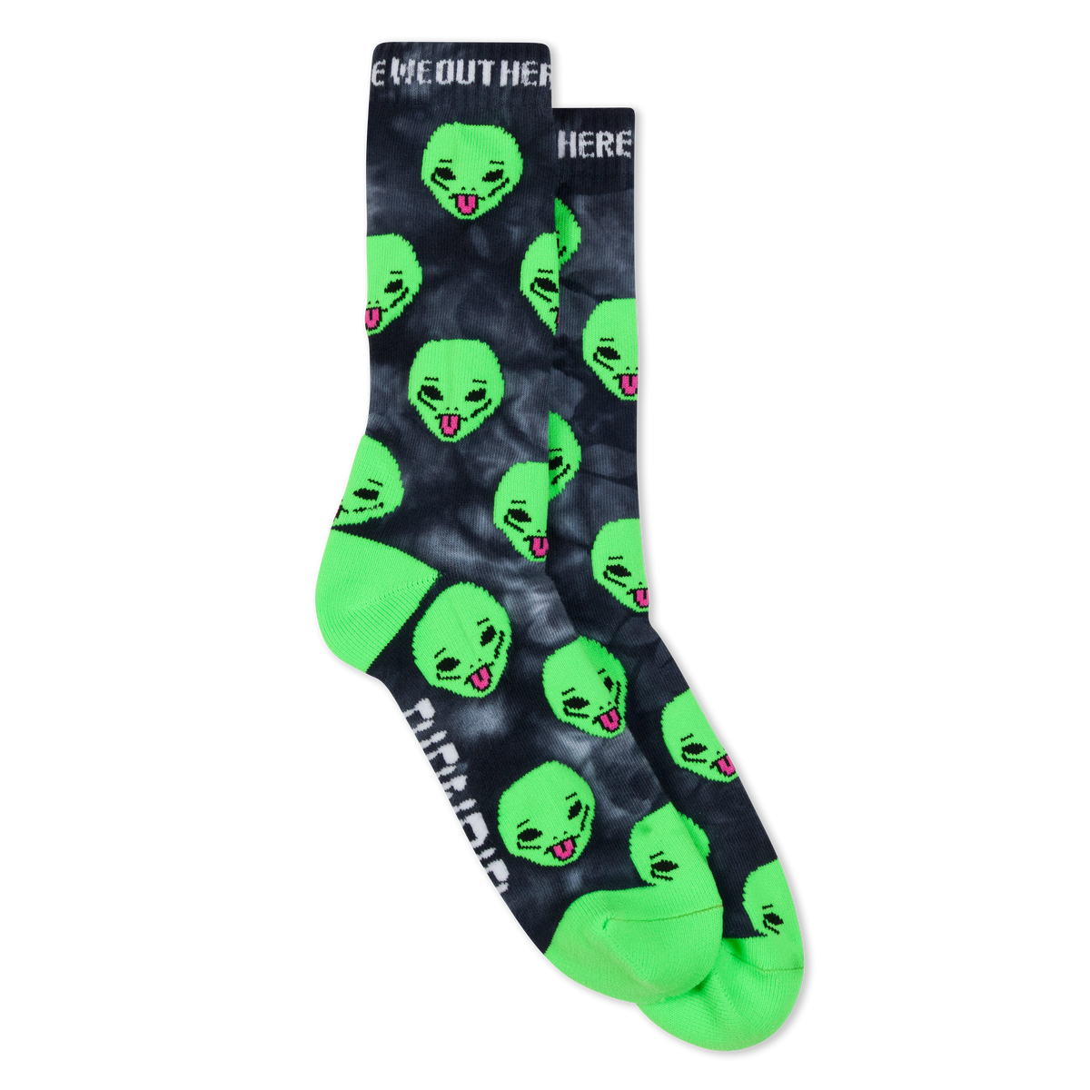 RIPNDIP We Out Here Socks (Black Lighting Wash)