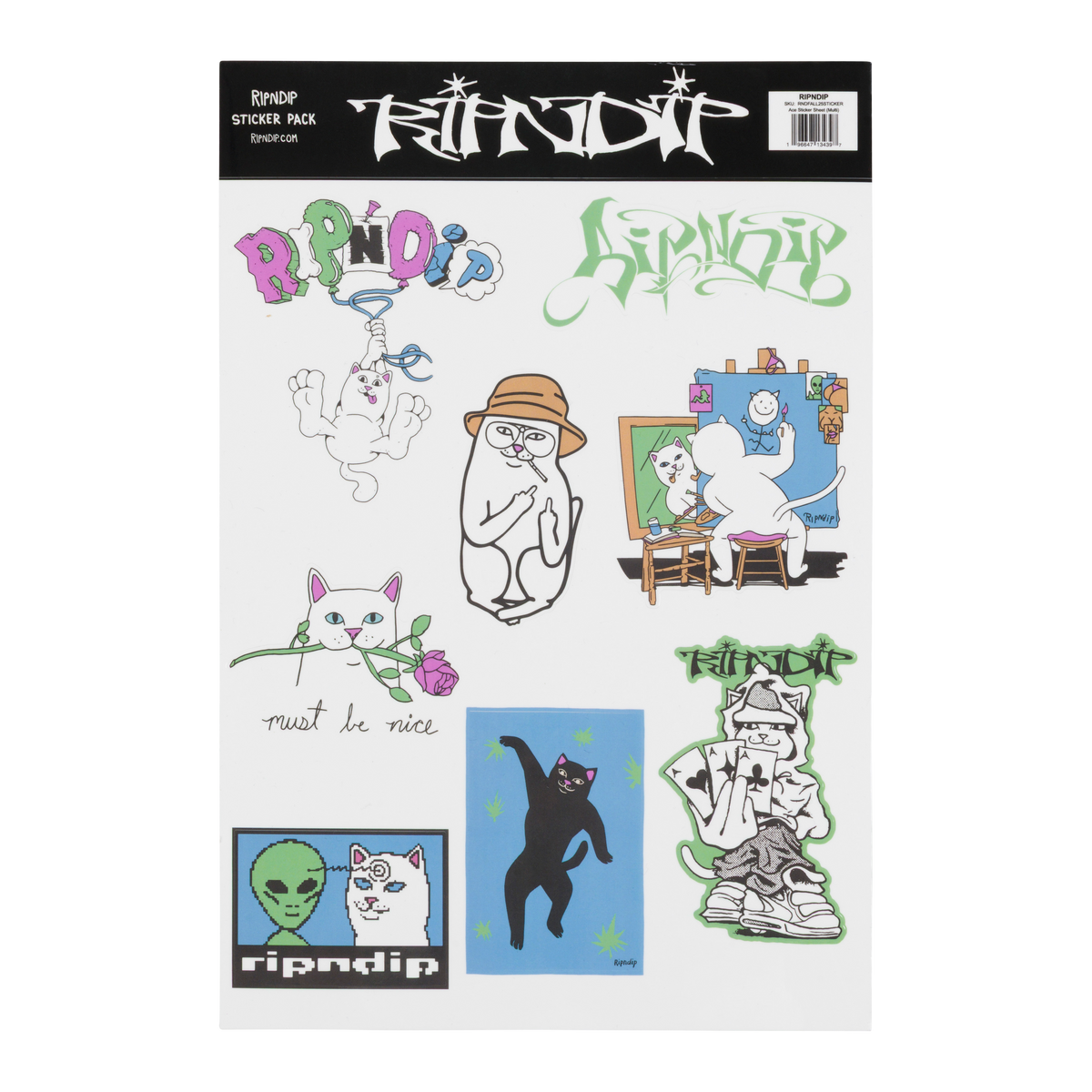 RIPNDIP Ace Sticker Sheet (Multi)