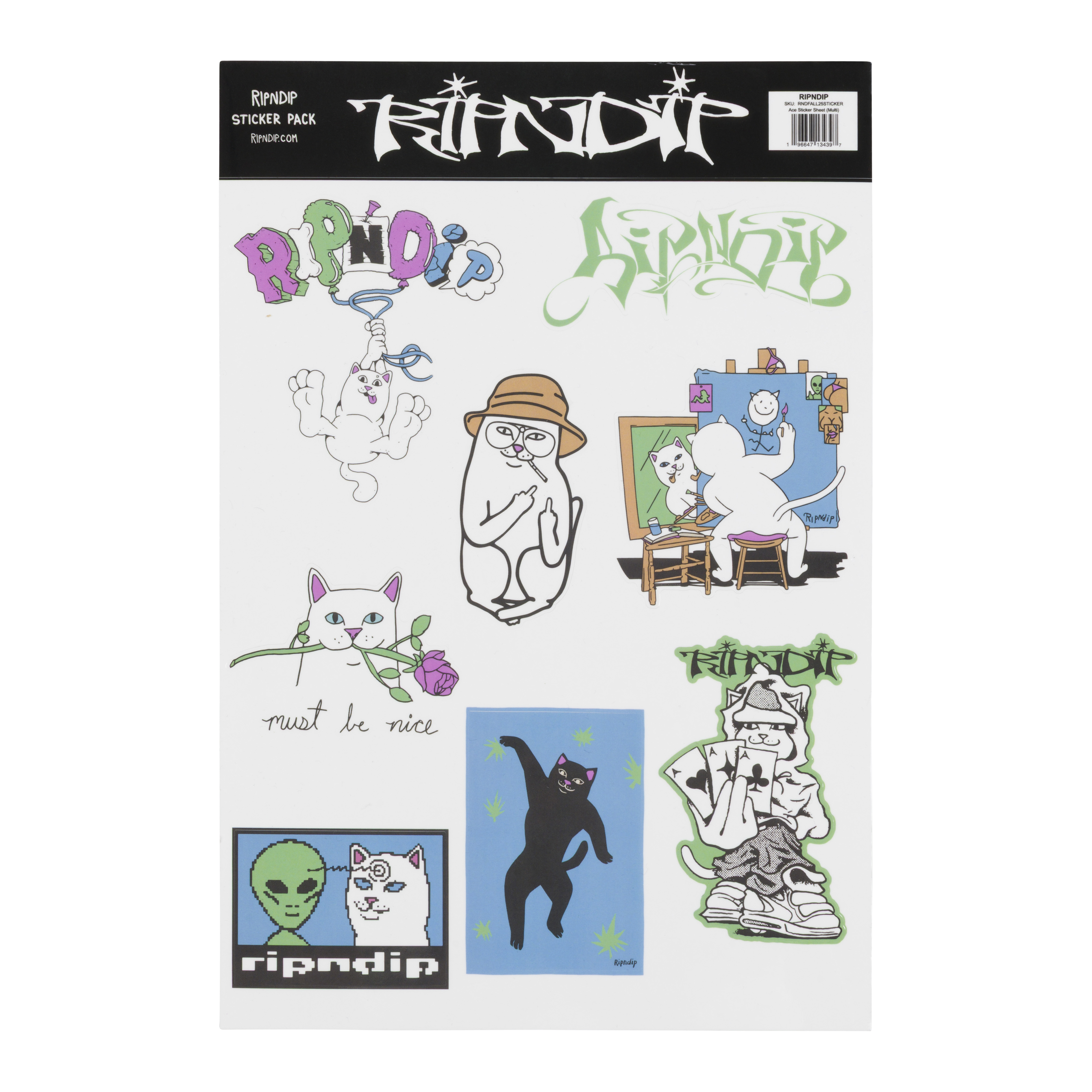 RIPNDIP Ace Sticker Sheet (Multi)