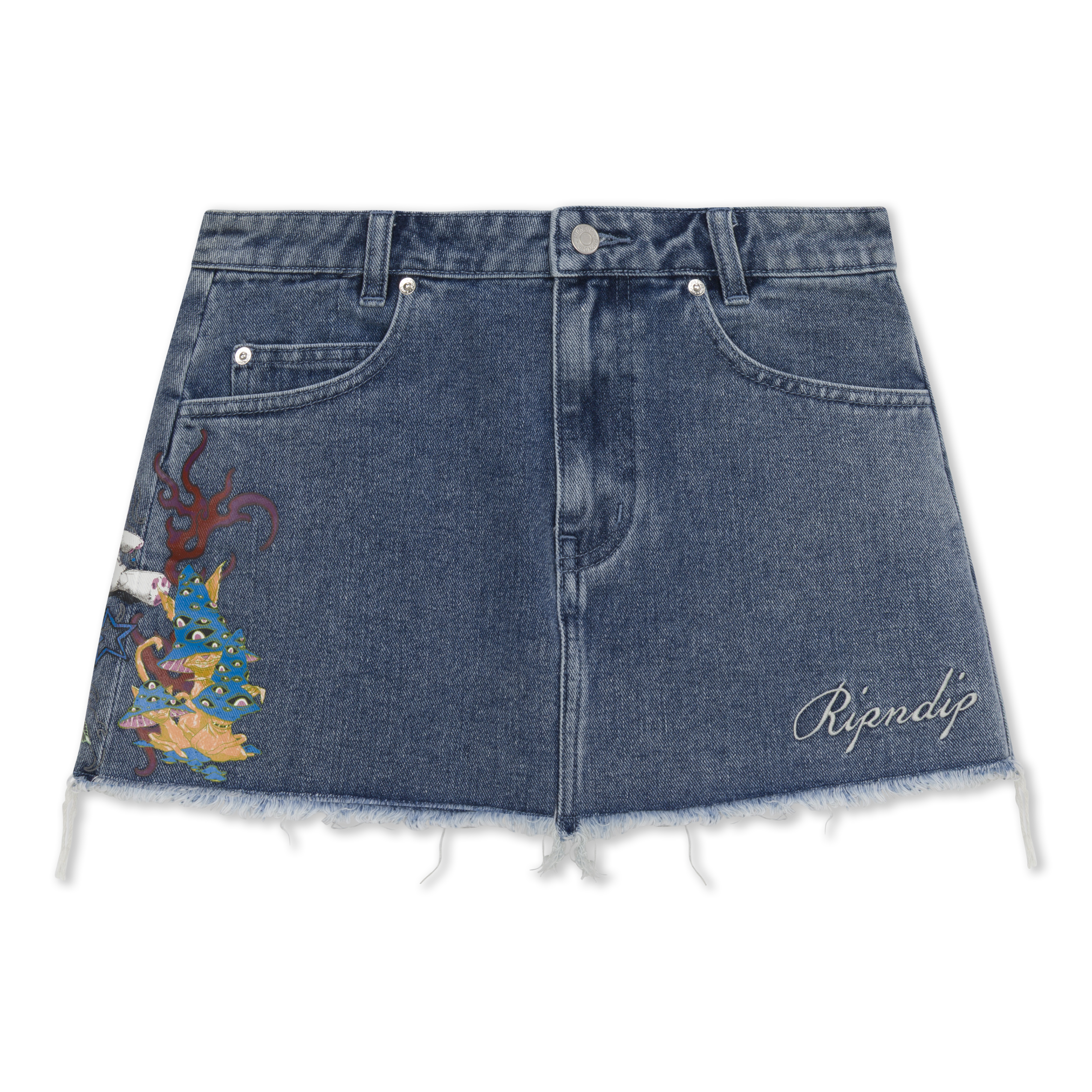 RIPNDIP Travis Denim Skirt (Light Wash)