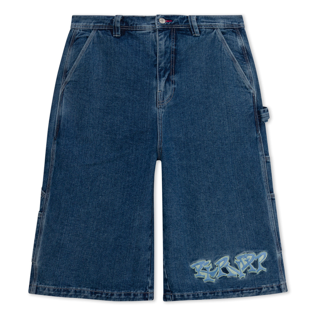 RIPNDIP Ace Ultra Wide Leg Shorts (Medium Wash)