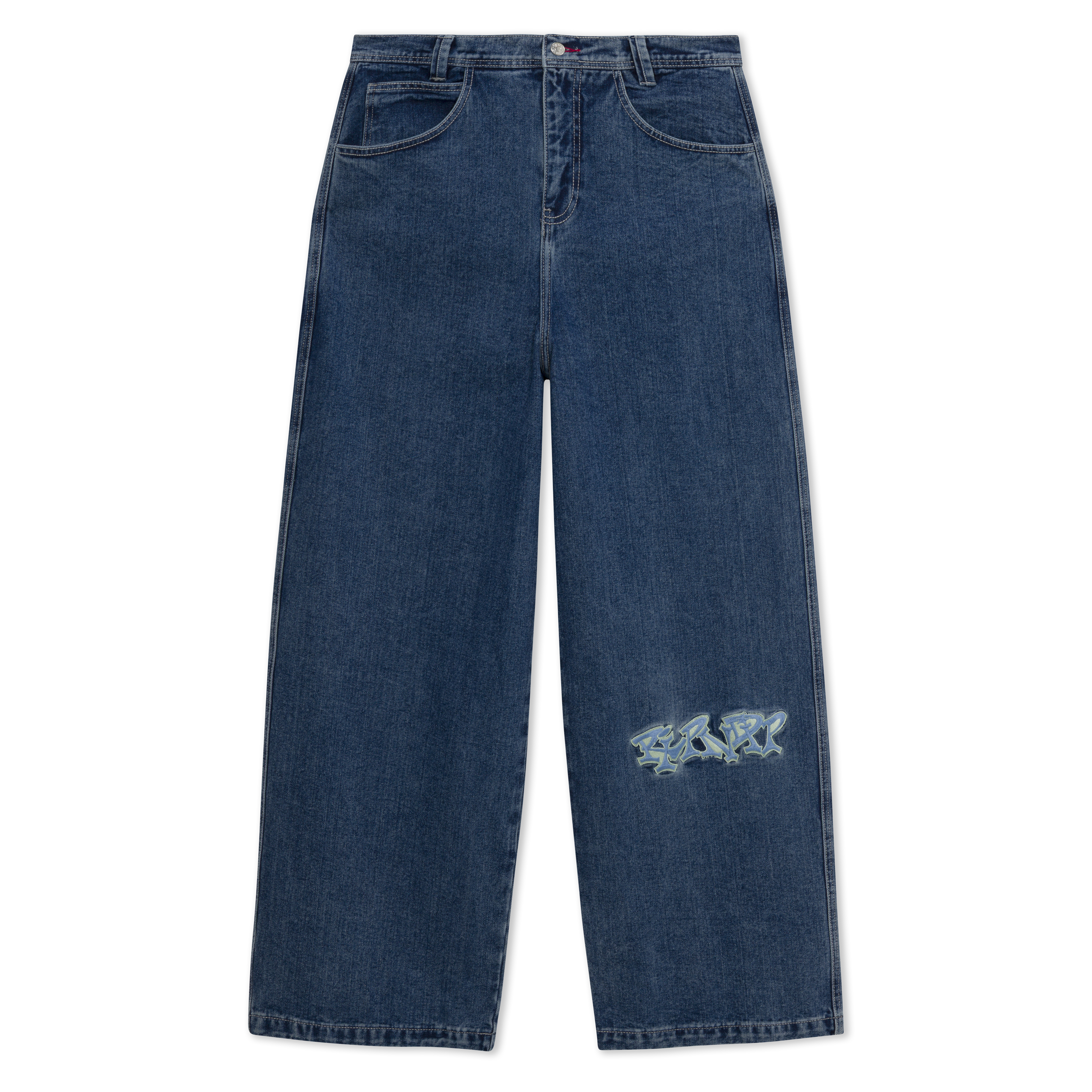RIPNDIP Ace Ultra Wide Leg Pants (Medium Wash)